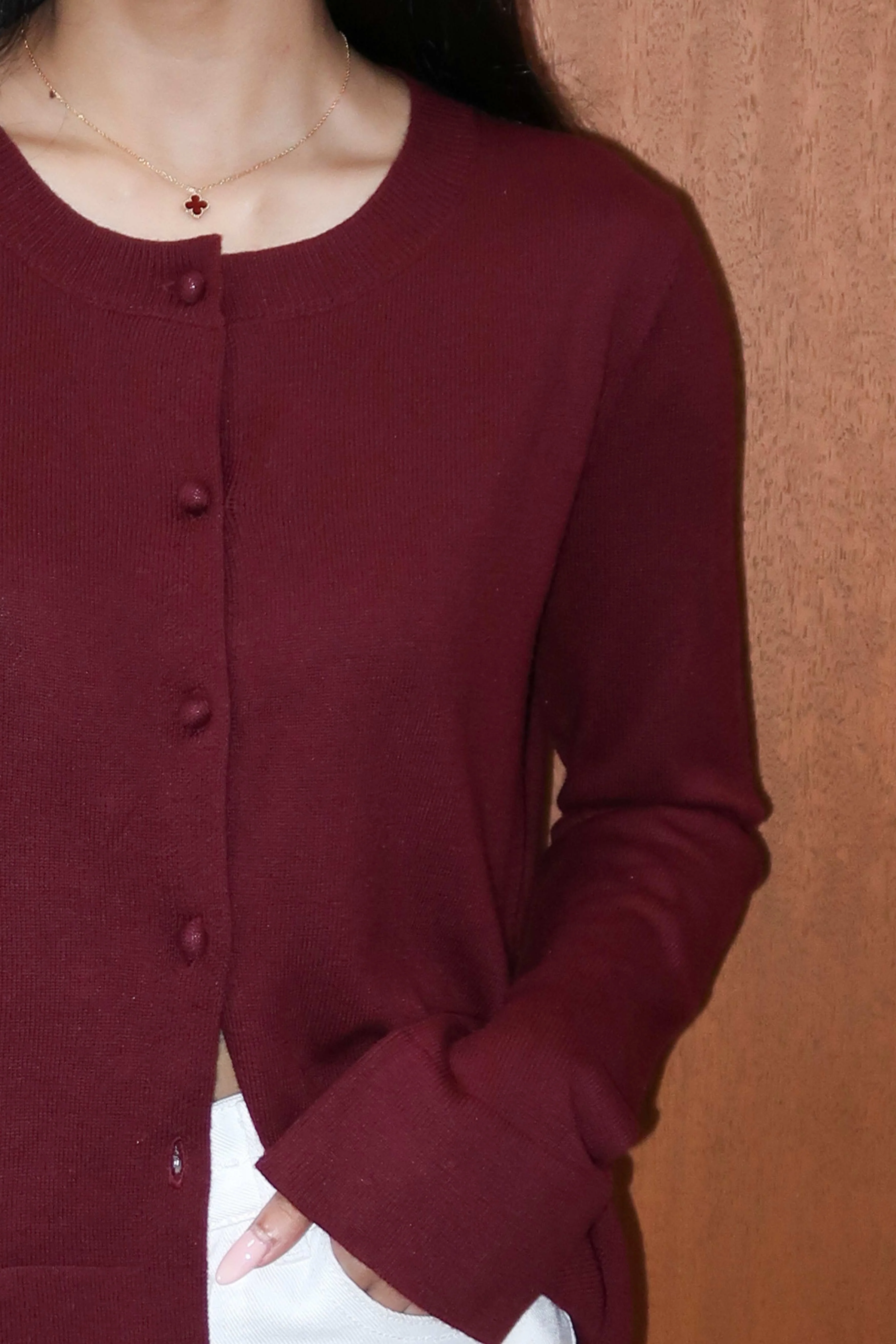 90s Cardigan in Burgundy - Image 3