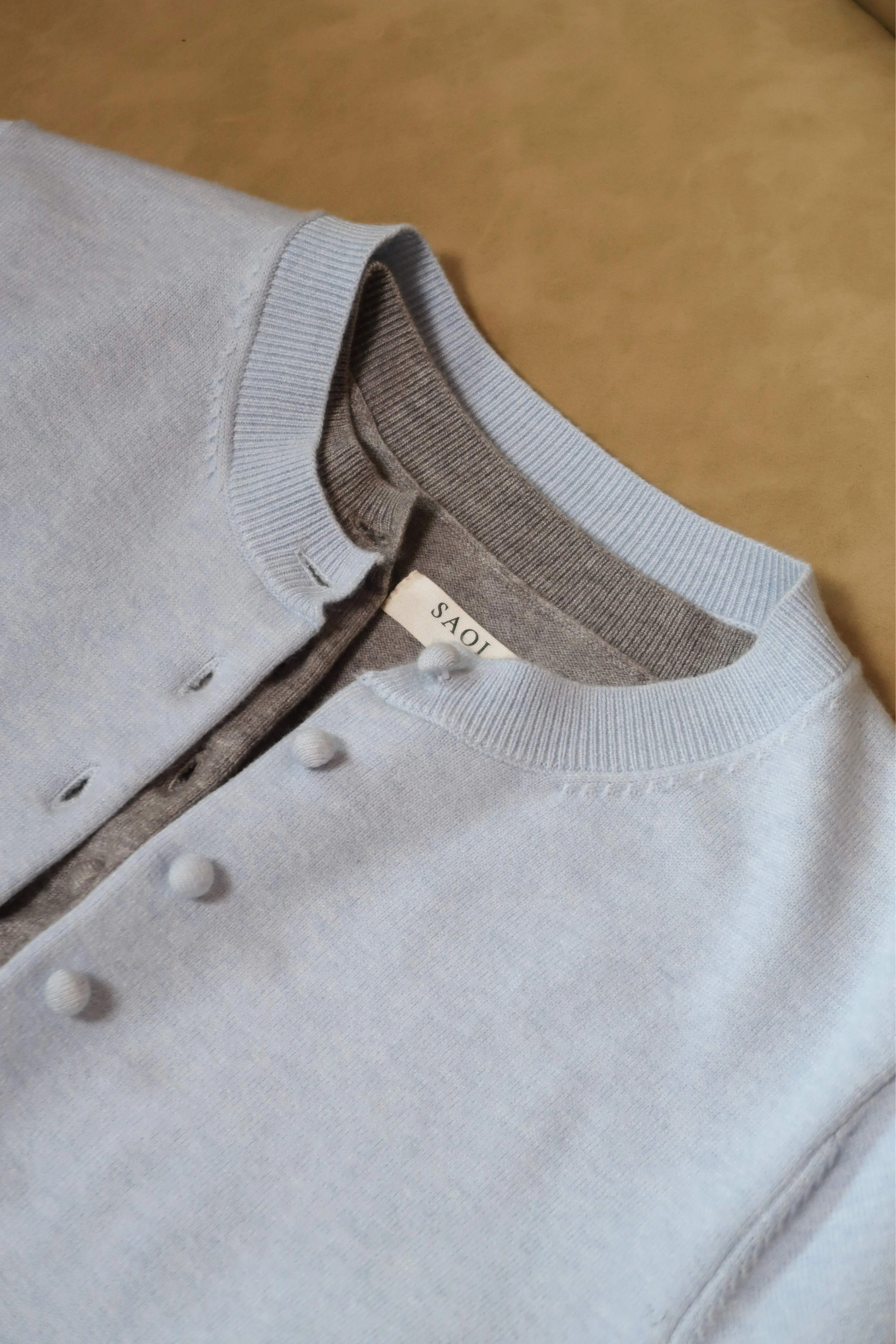 90s Short Sleeve Cardigan in Baby Blue - Image 4