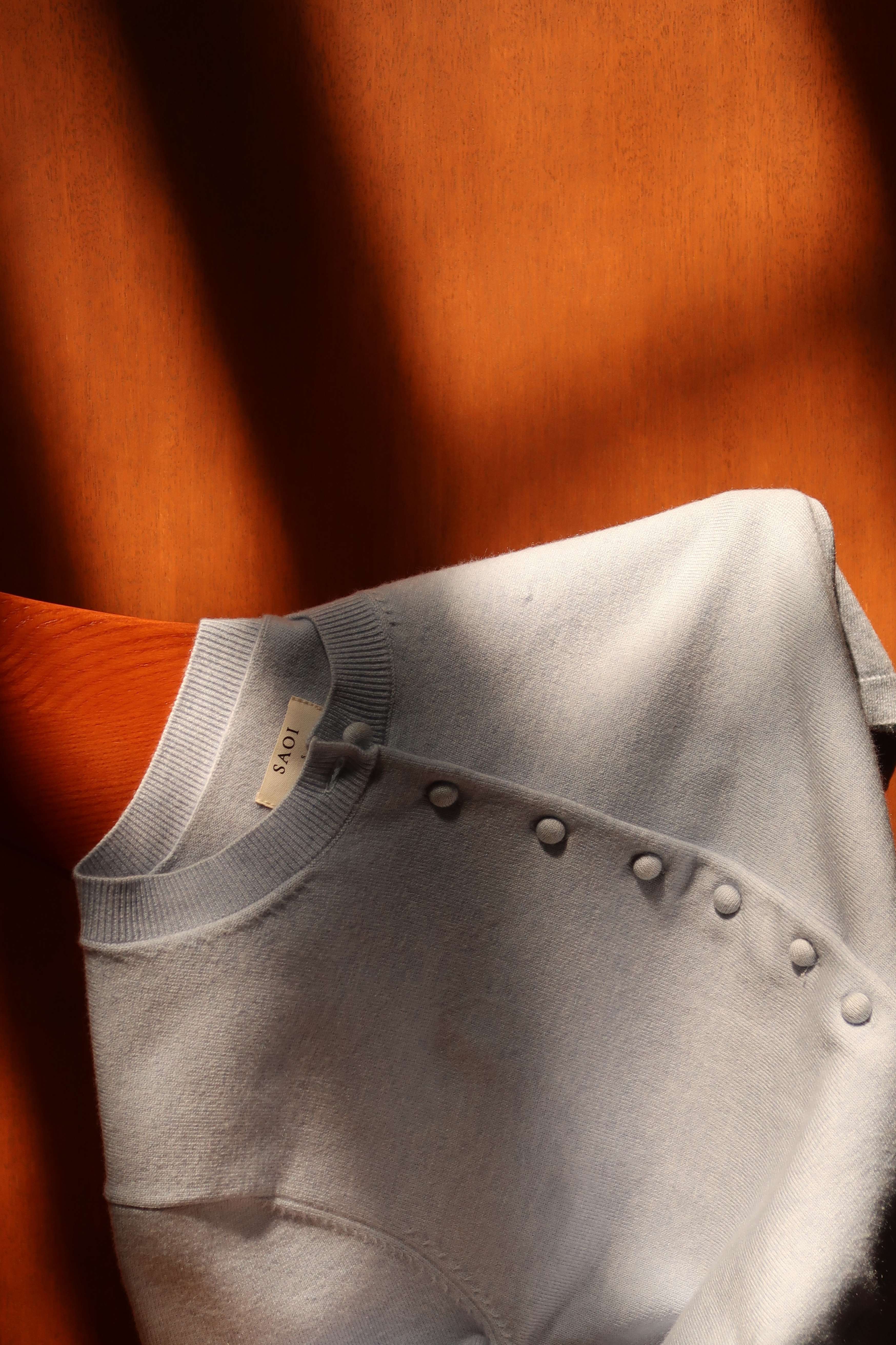 90s Short Sleeve Cardigan in Baby Blue - Image 5