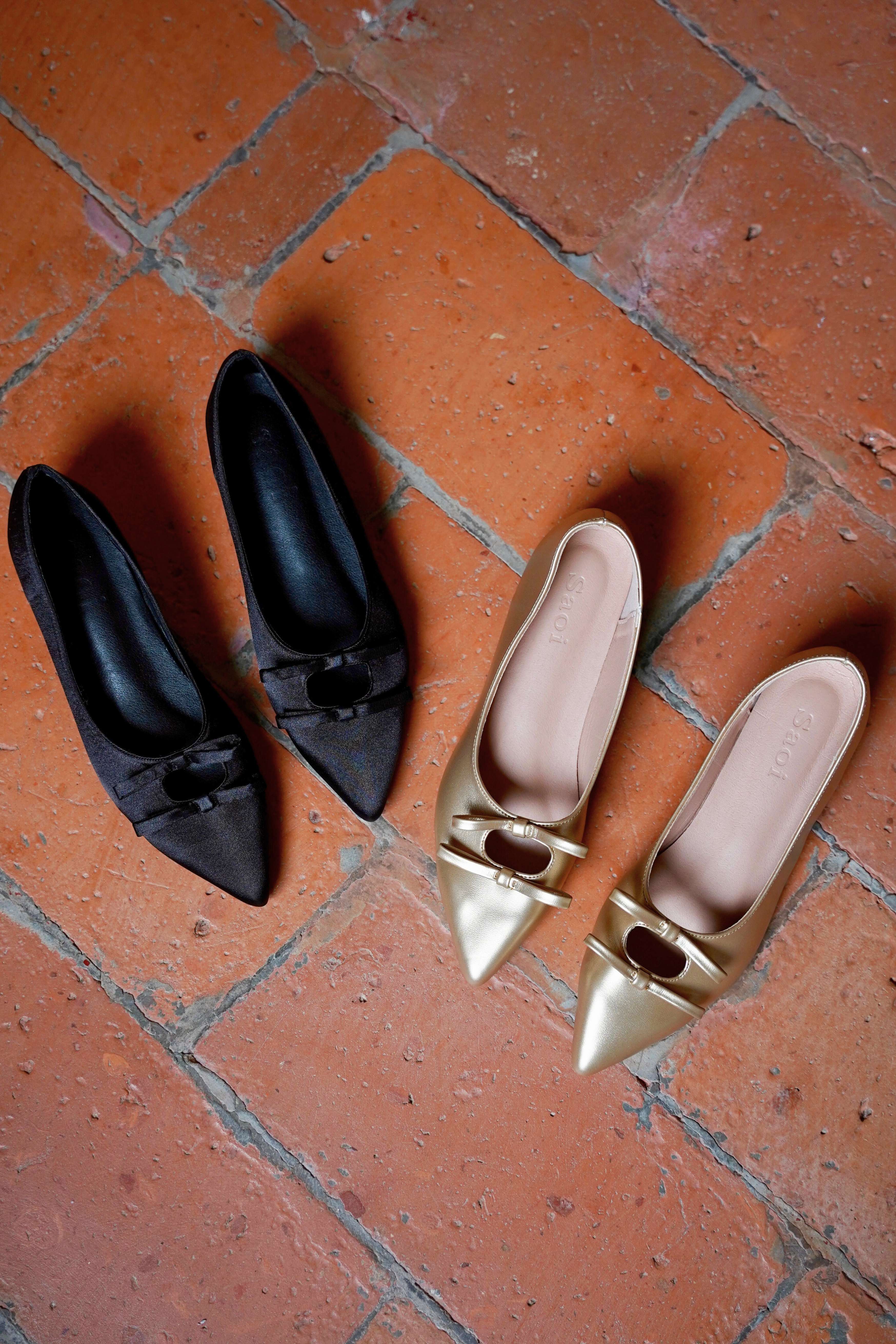 Aimee Bow Flats in Saffron Gold - Image 5