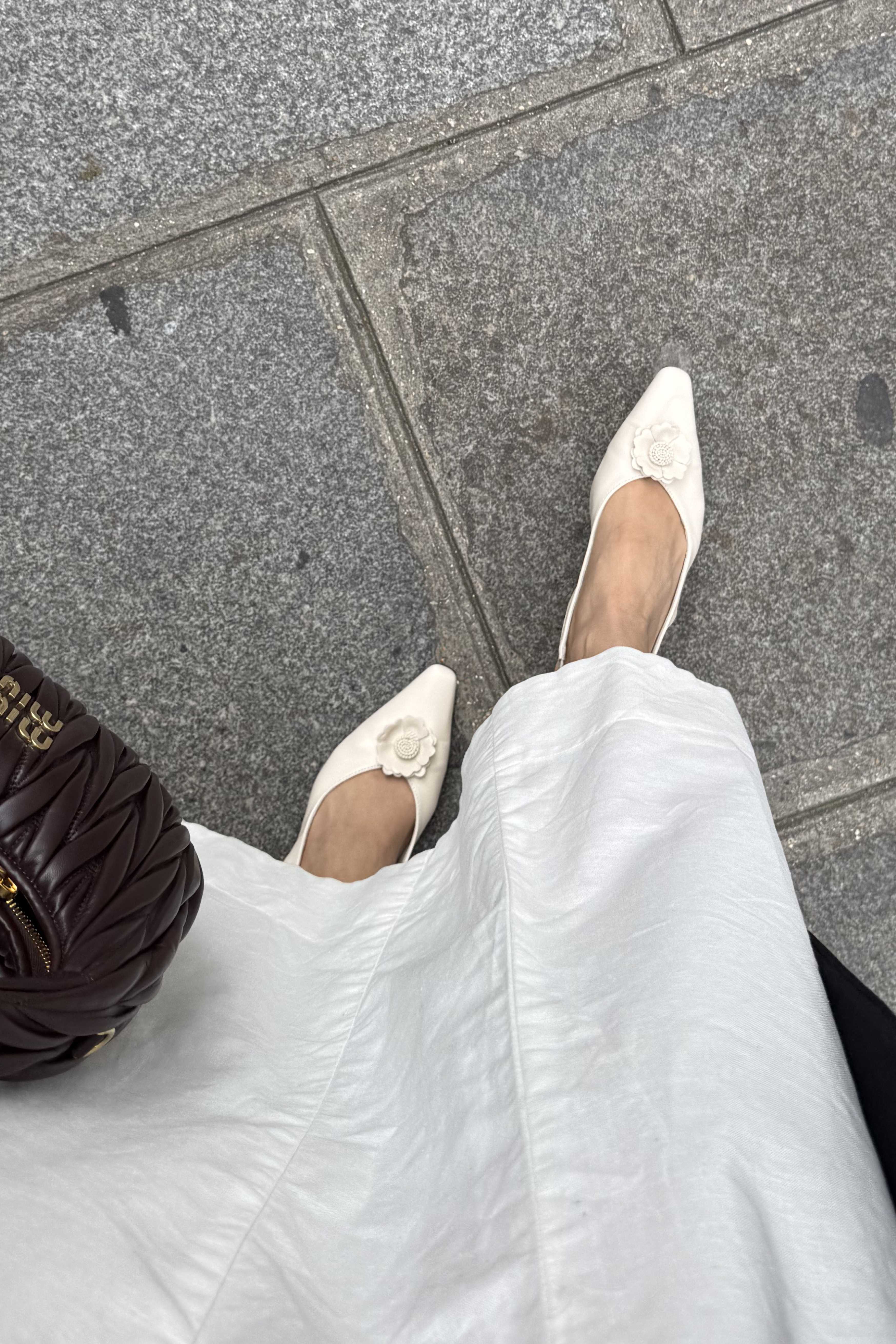 Amelie Slingback Heels in Creme - Image 3