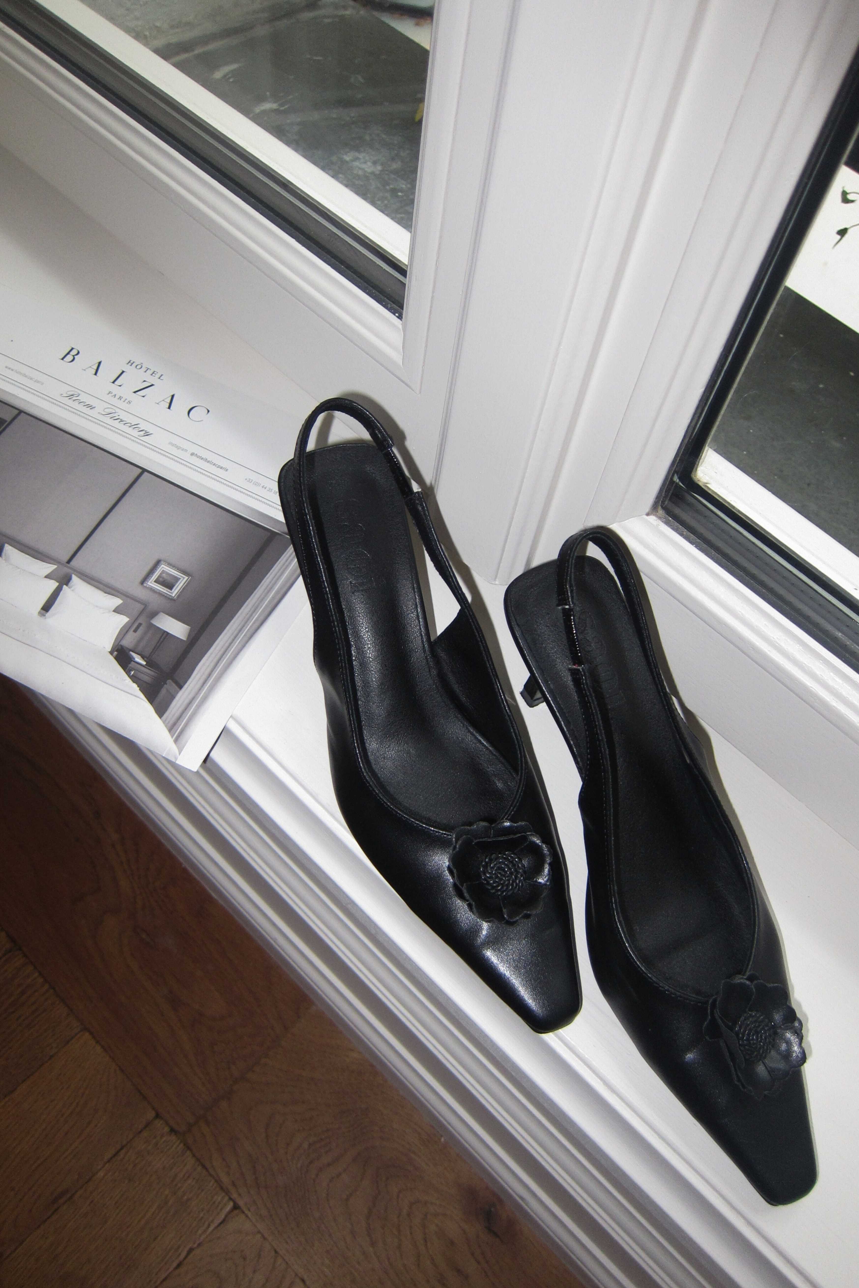 Amelie Slingback Heels in Noir - Image 2