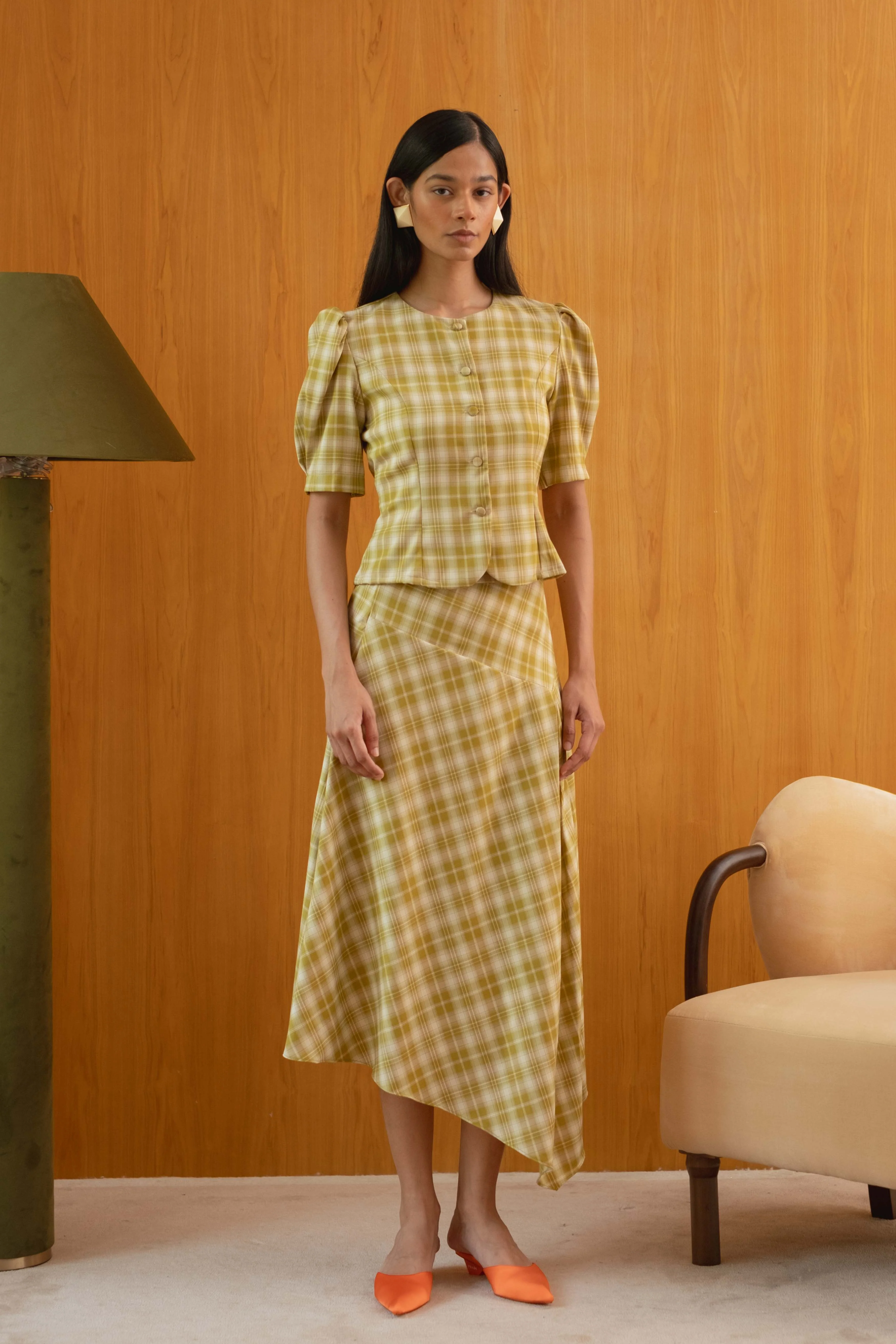 Brandy Maxi Layered Skirt in Cacti Green