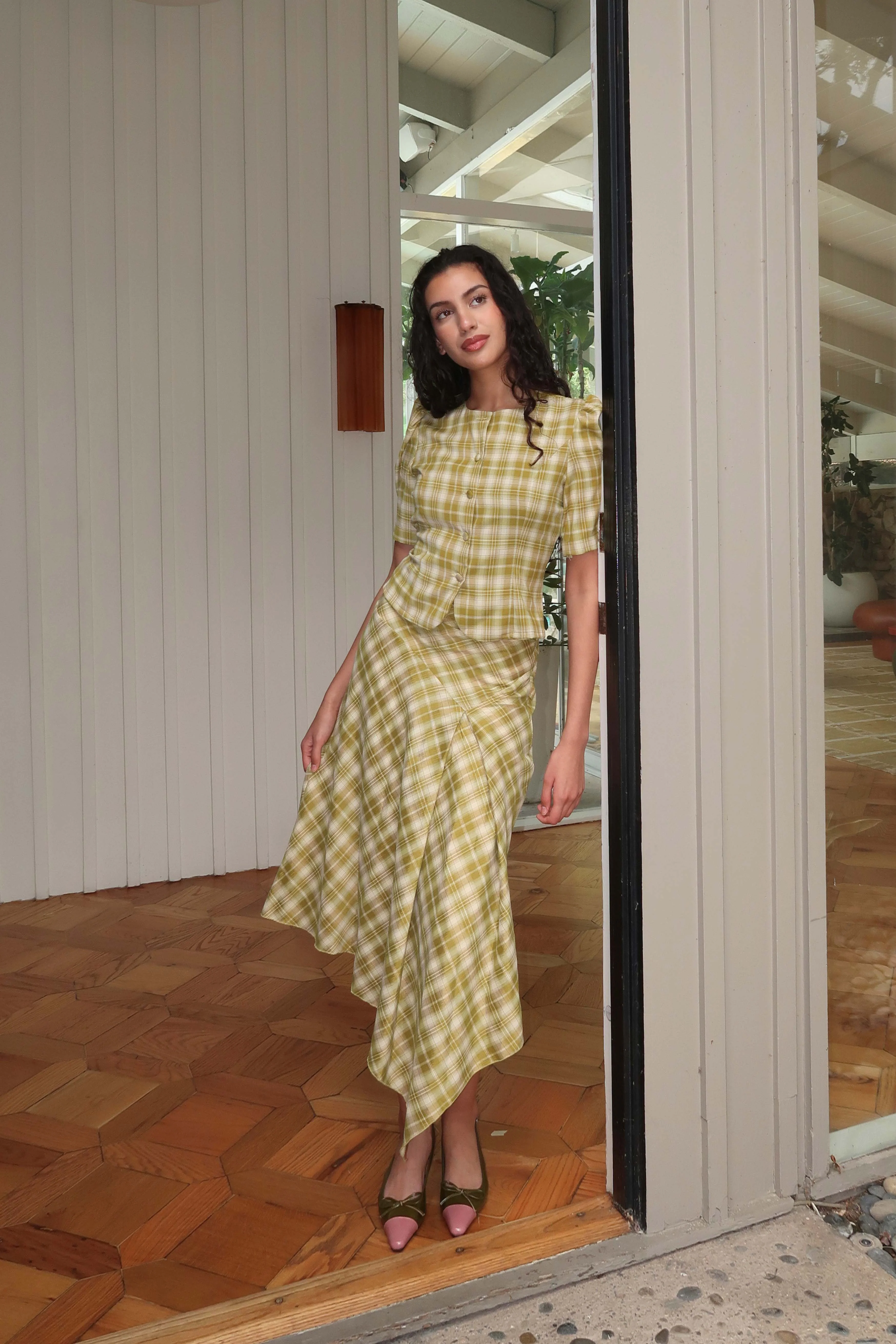 Brandy Maxi Layered Skirt in Cacti Green - Image 4