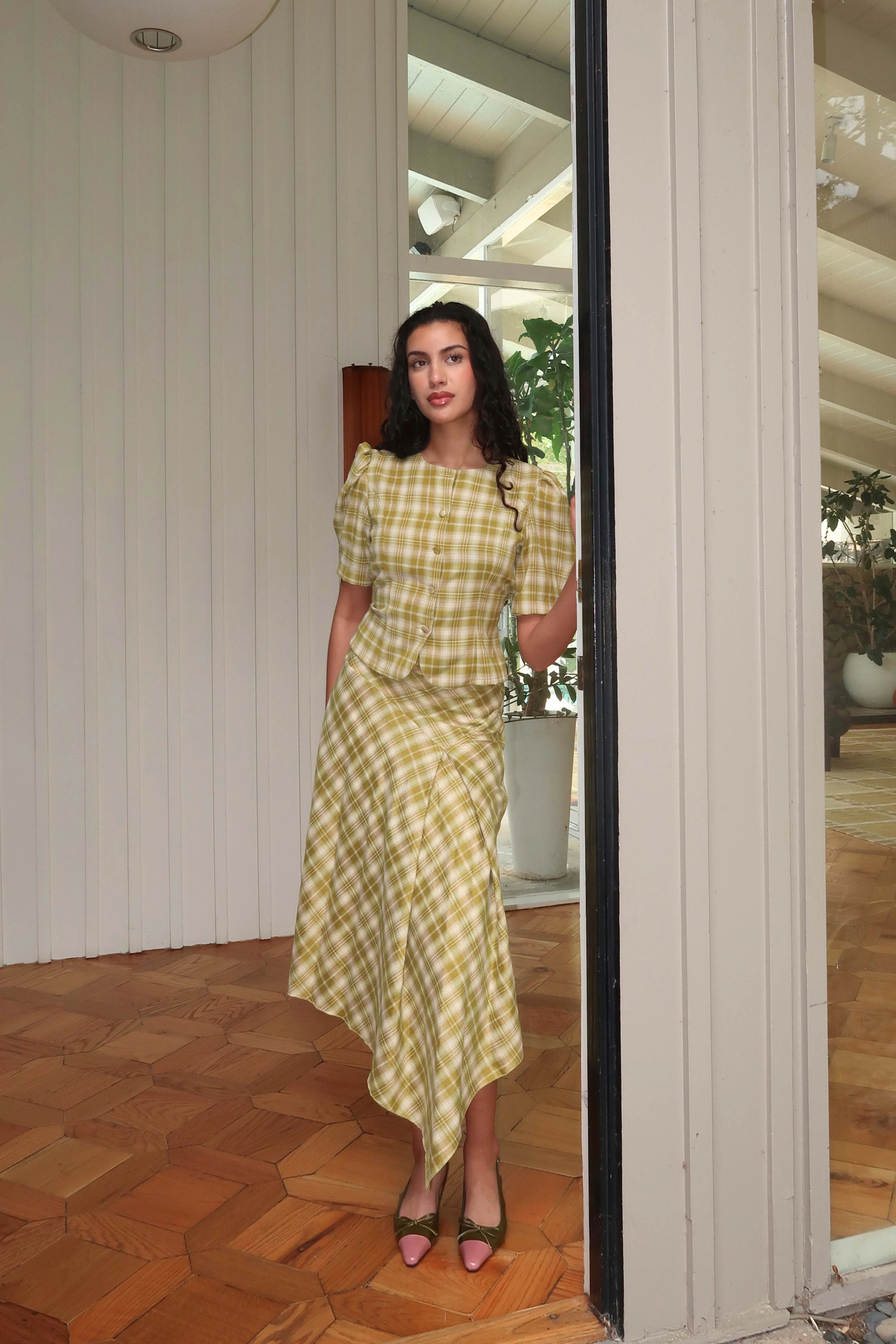 Brandy Maxi Layered Skirt in Cacti Green - Image 5