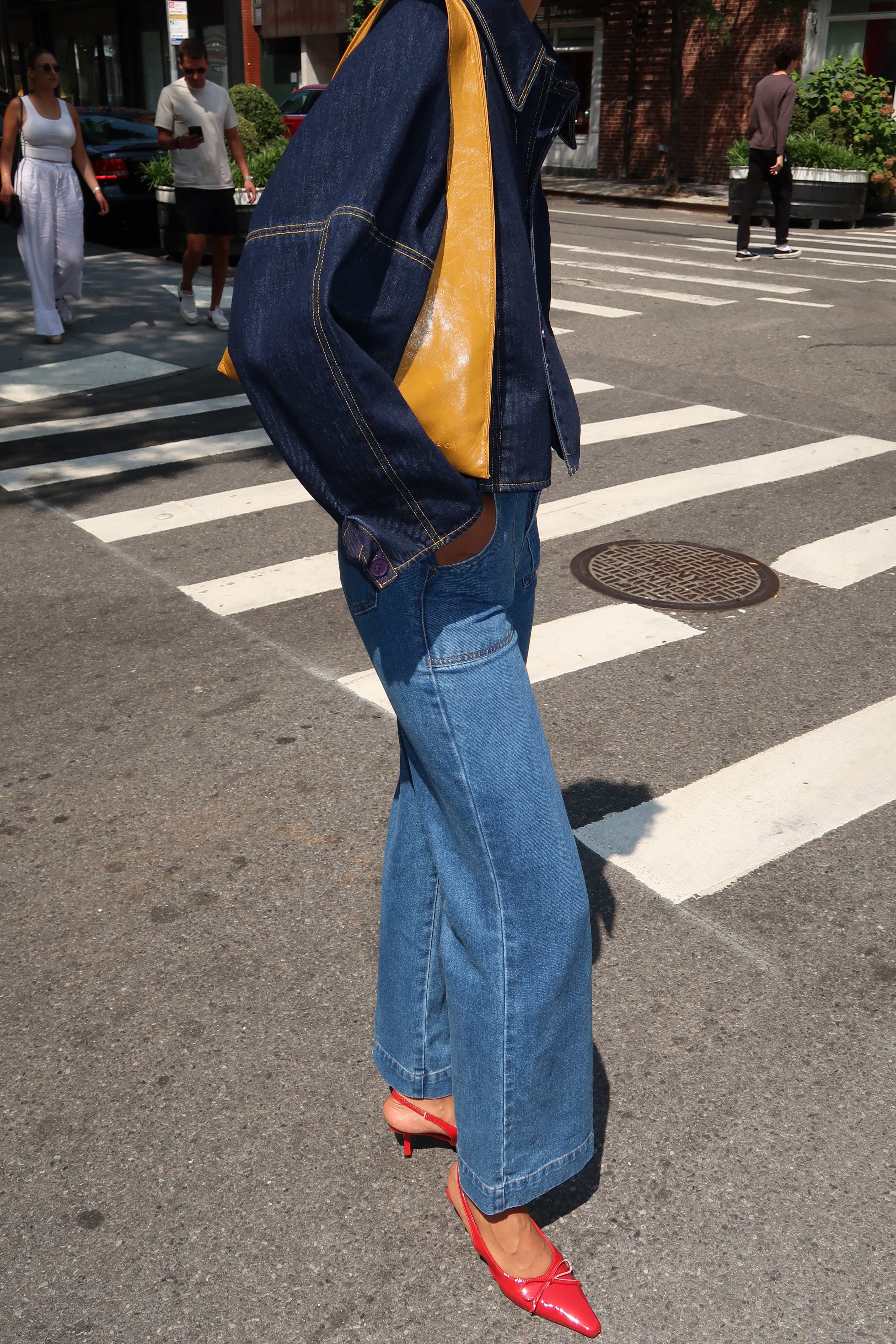 Brooklyn Flare Jeans in Medium Blue - Image 3