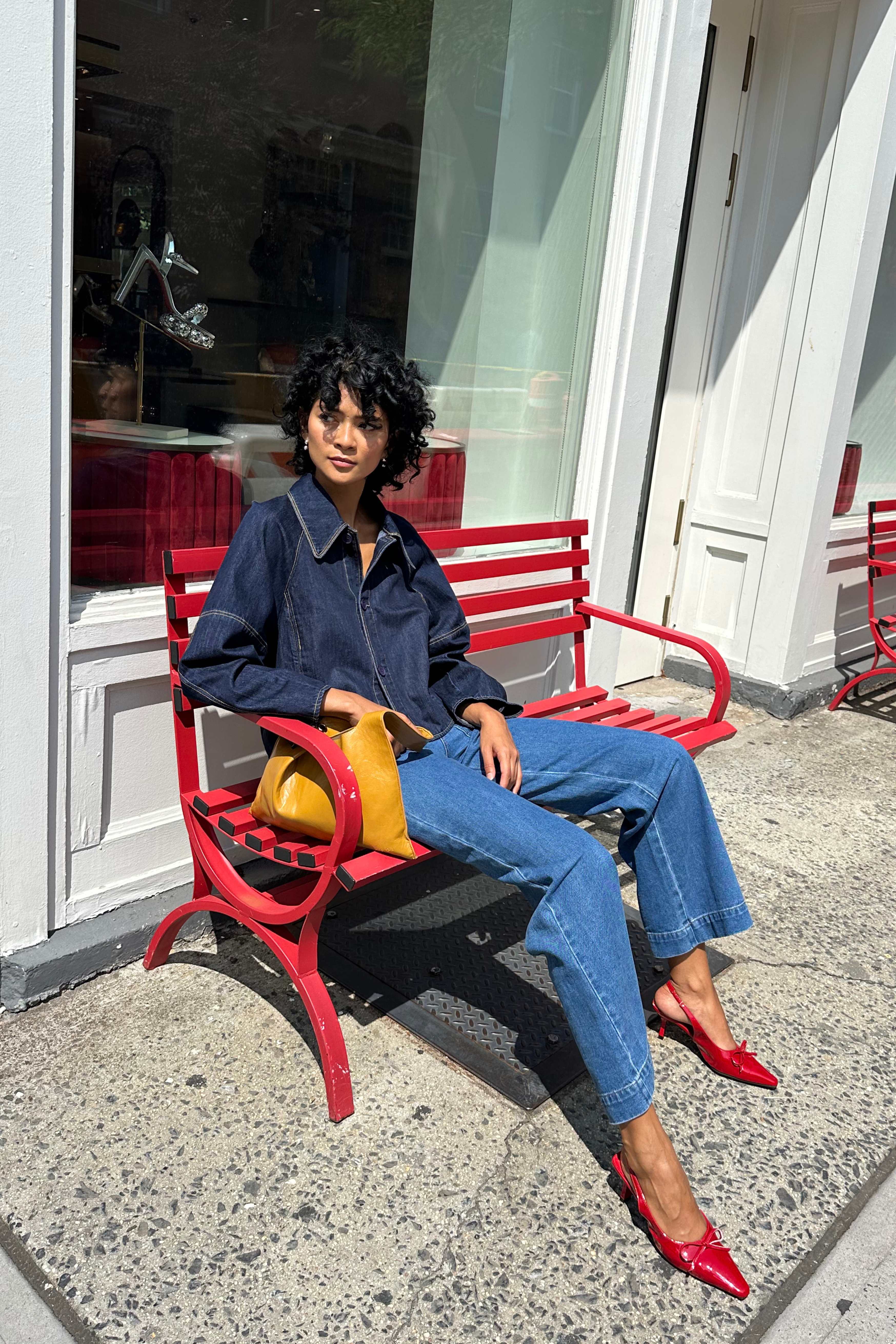Brooklyn Flare Jeans in Medium Blue - Image 4