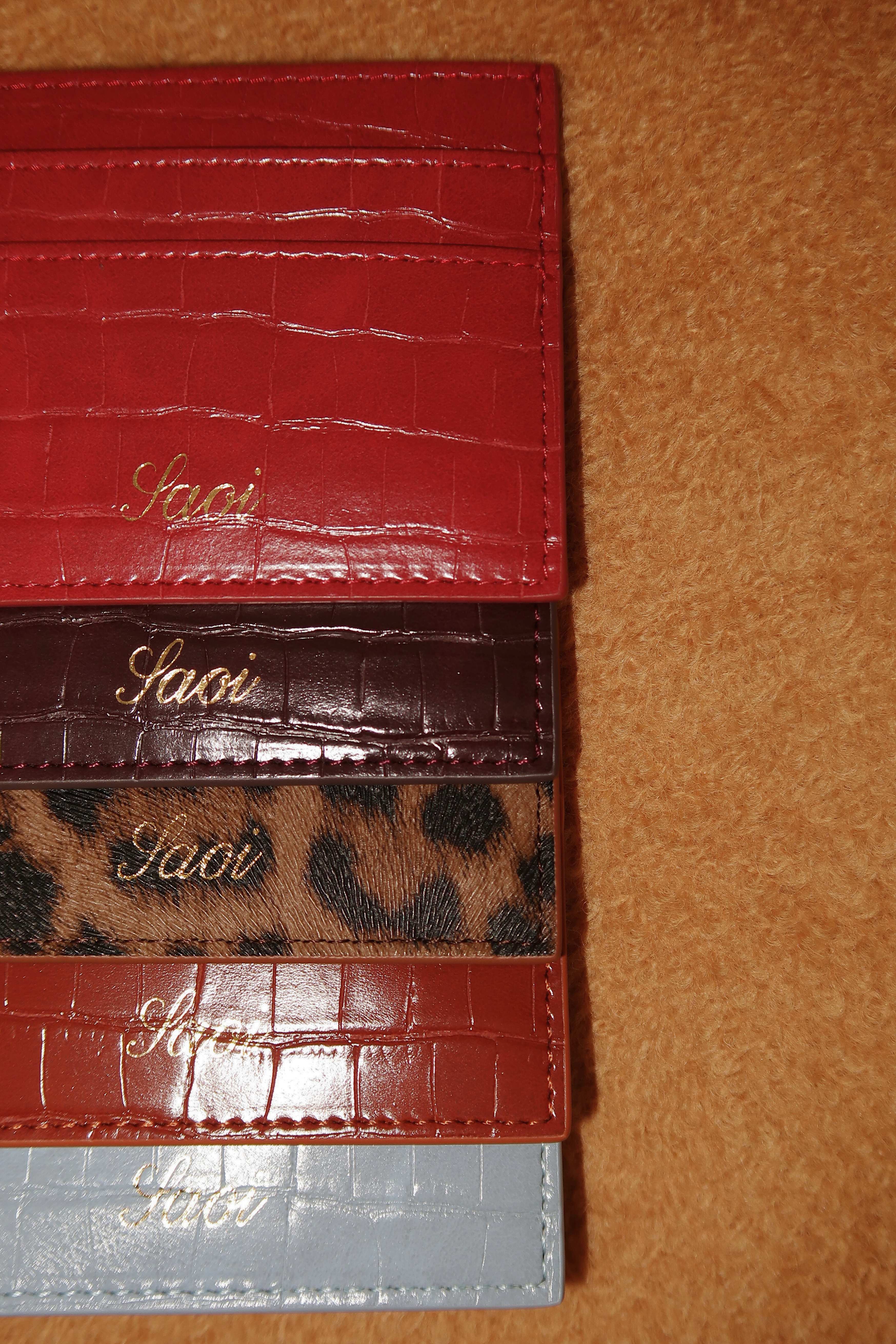 Card Holder in Croc Espresso - Image 4