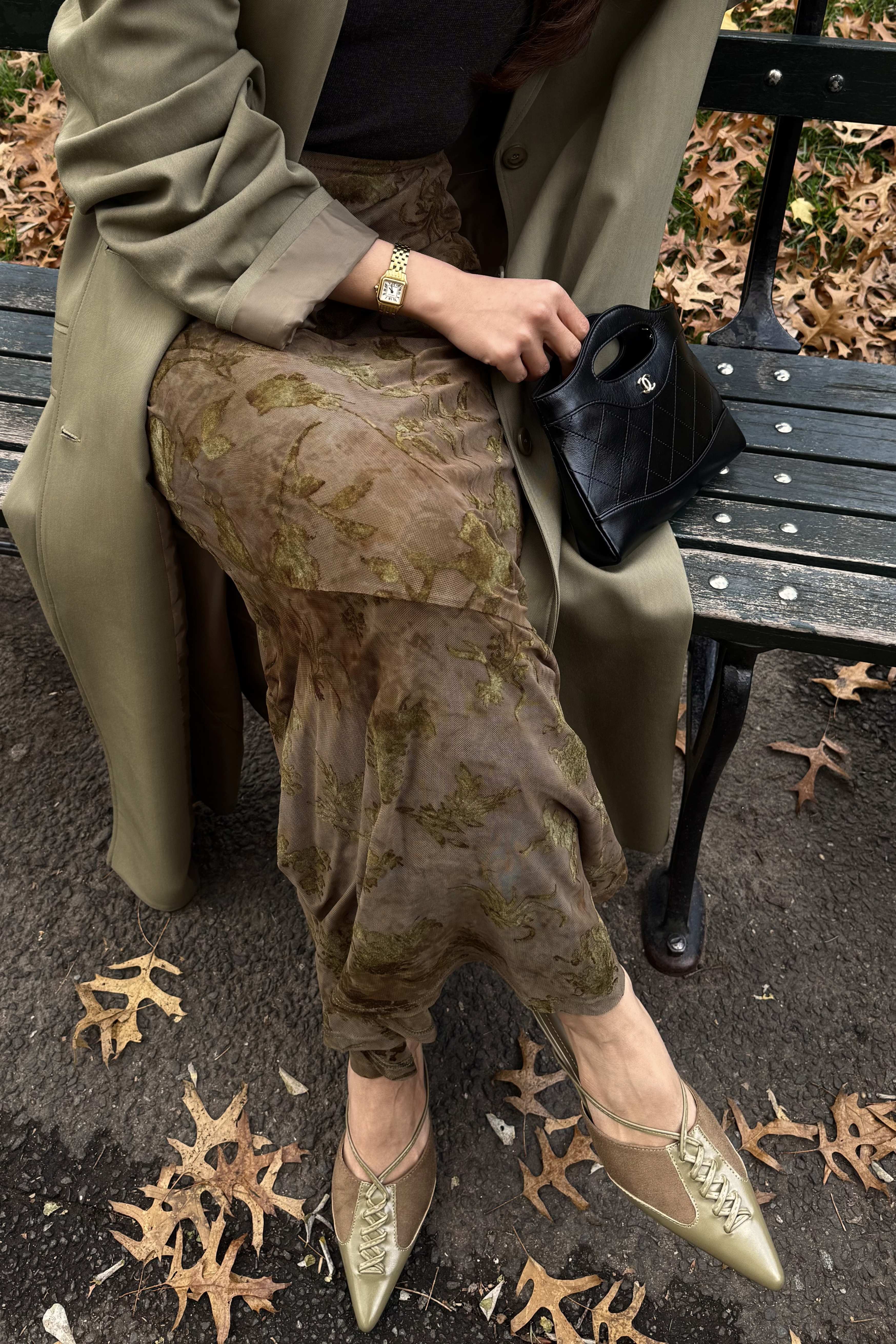 Cindy Kitten Heels in Fall Green - Image 5