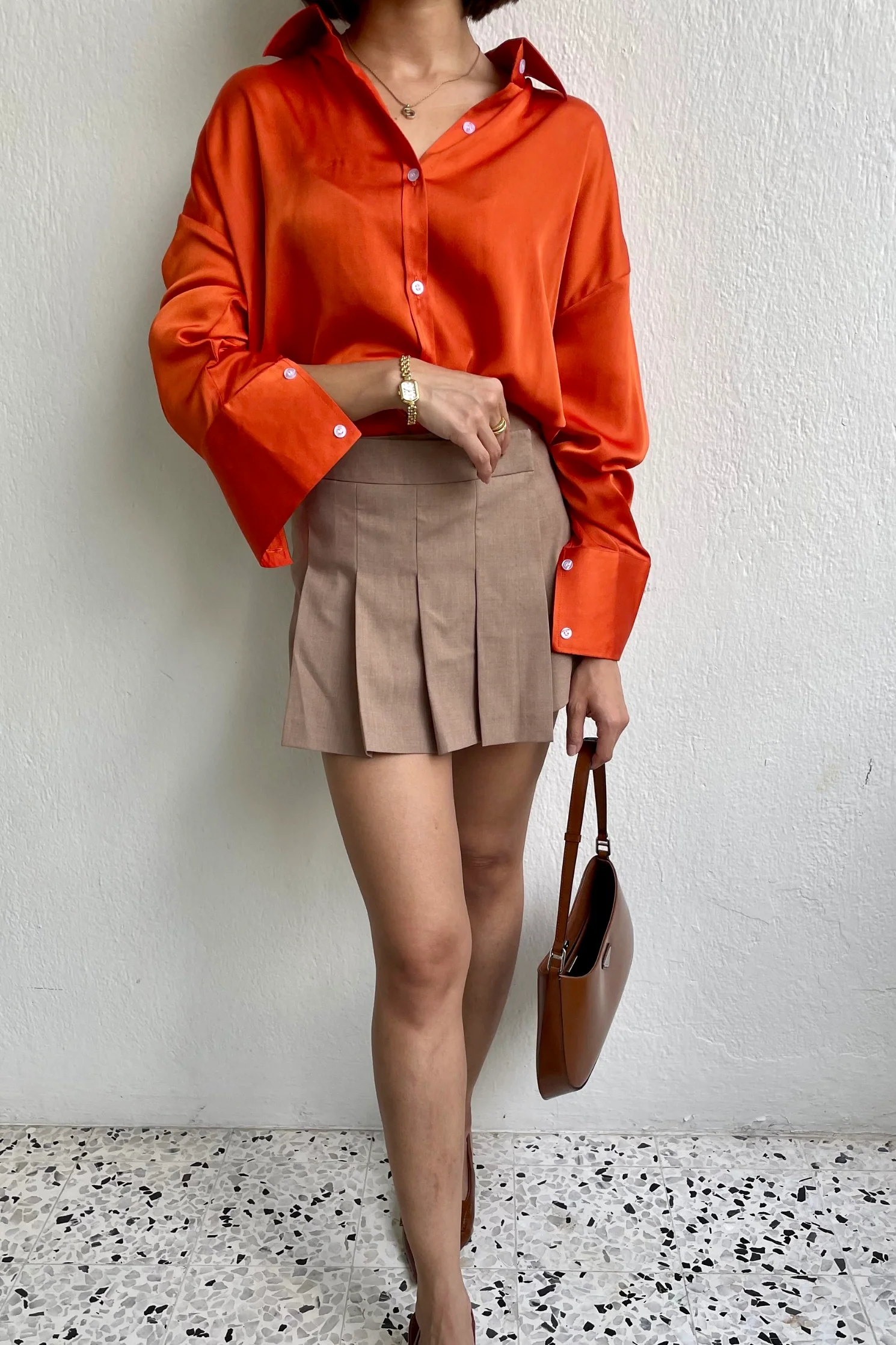 Classic Shirt in Mandarin Orange - Image 4