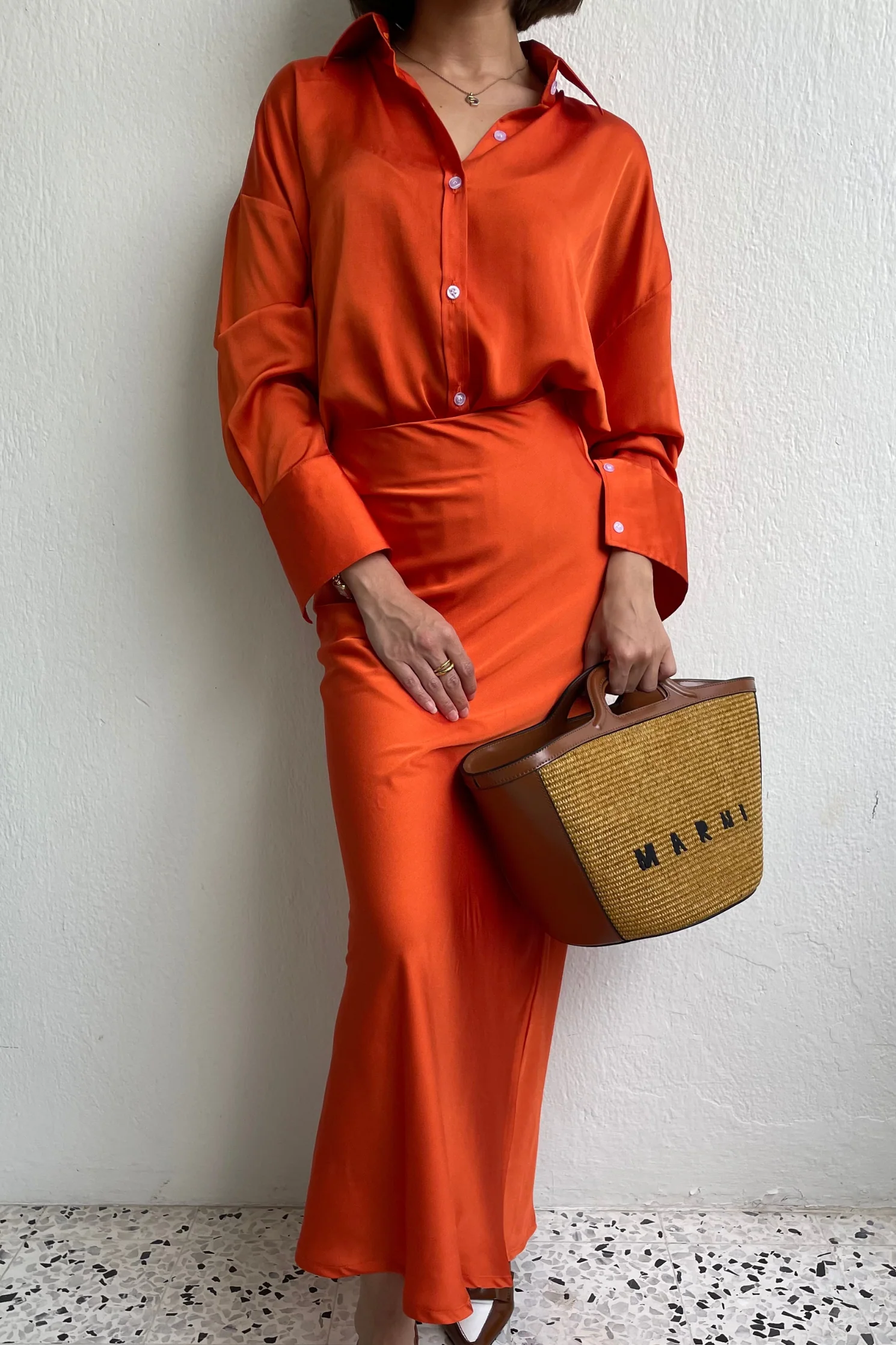 Classic Shirt in Mandarin Orange - Image 5
