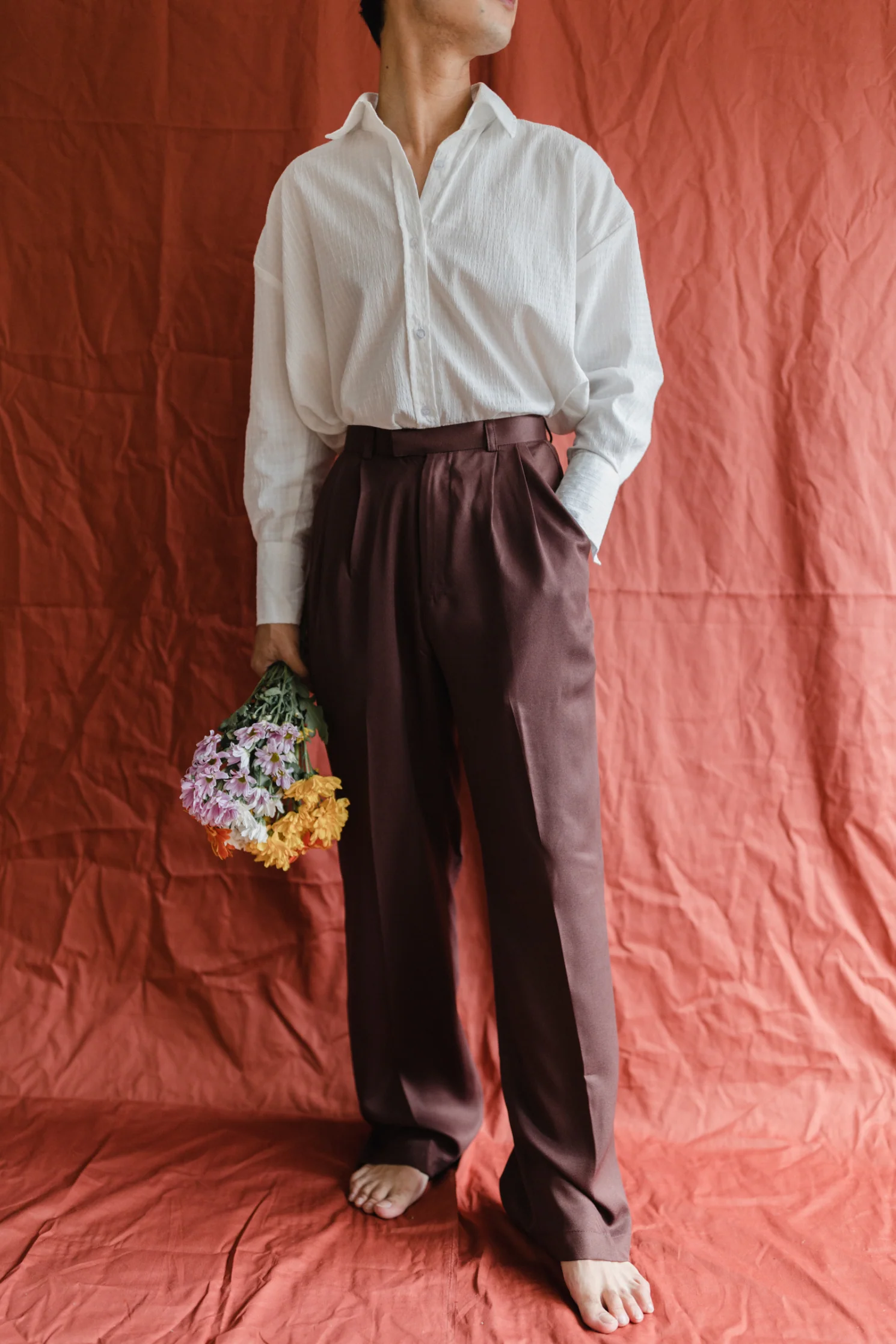 Classic Wide Legged Pants in Cardamom - Image 3