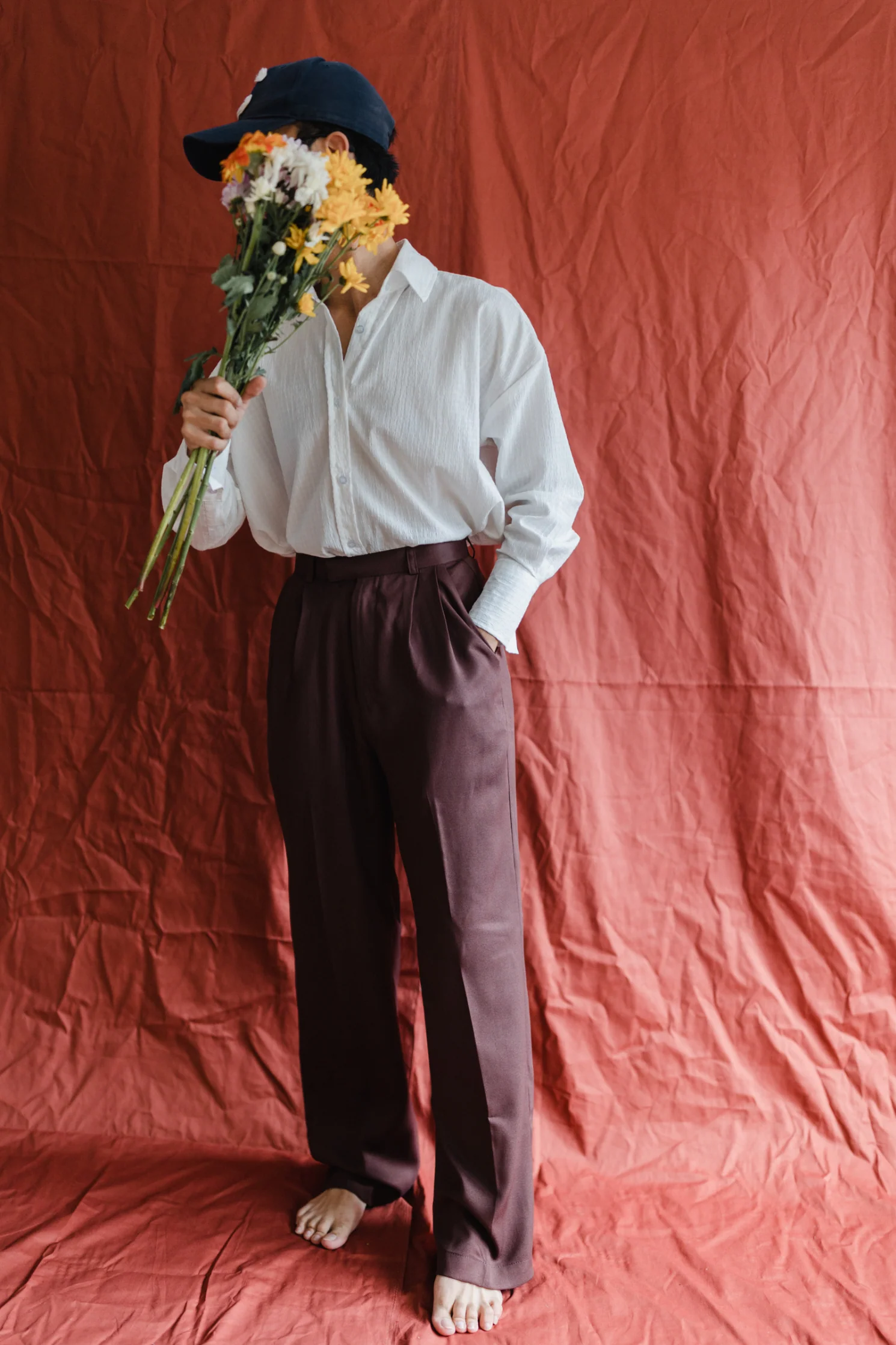 Classic Wide Legged Pants in Cardamom - Image 4