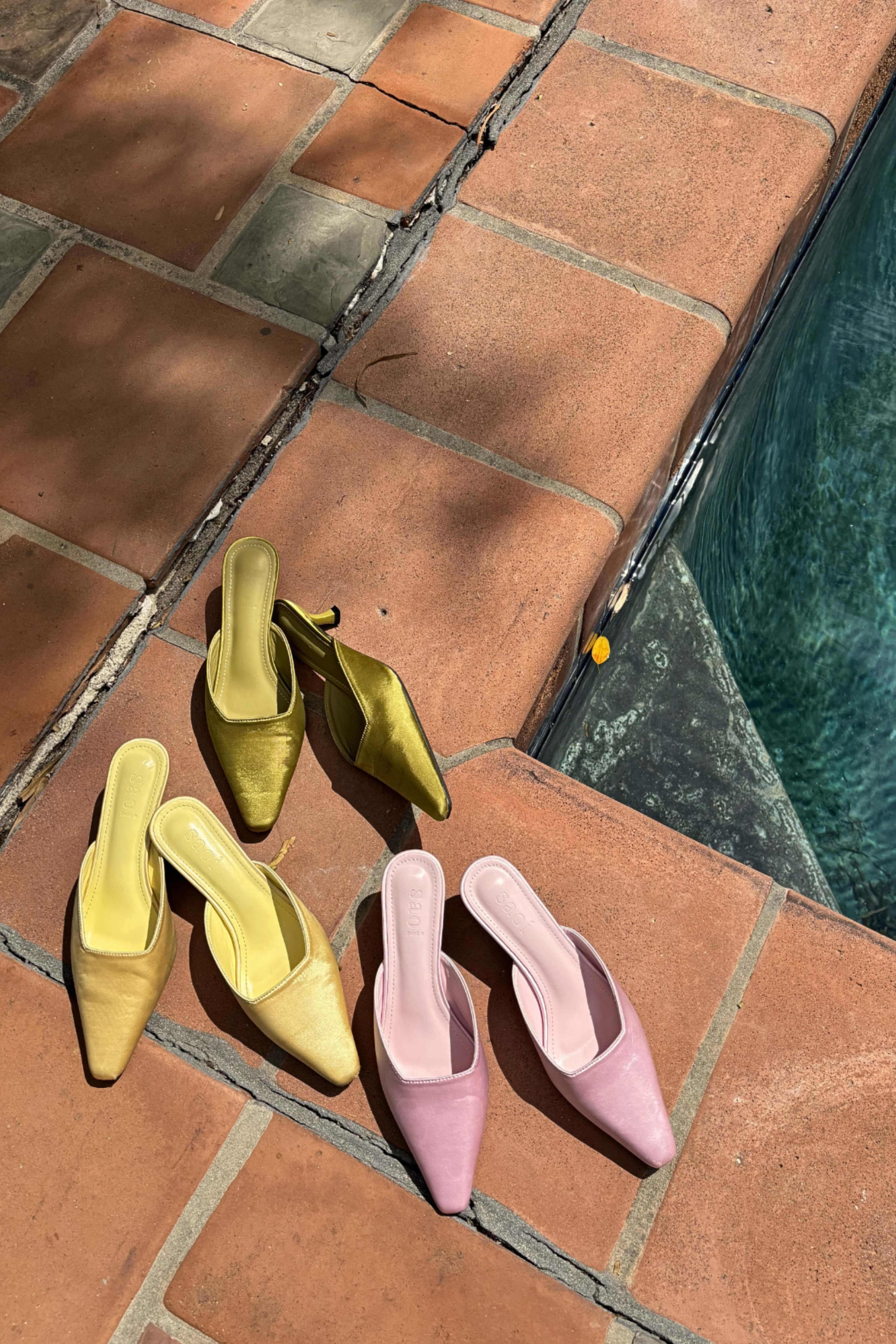 Elle Satin Heels in Antique Moss - Image 3