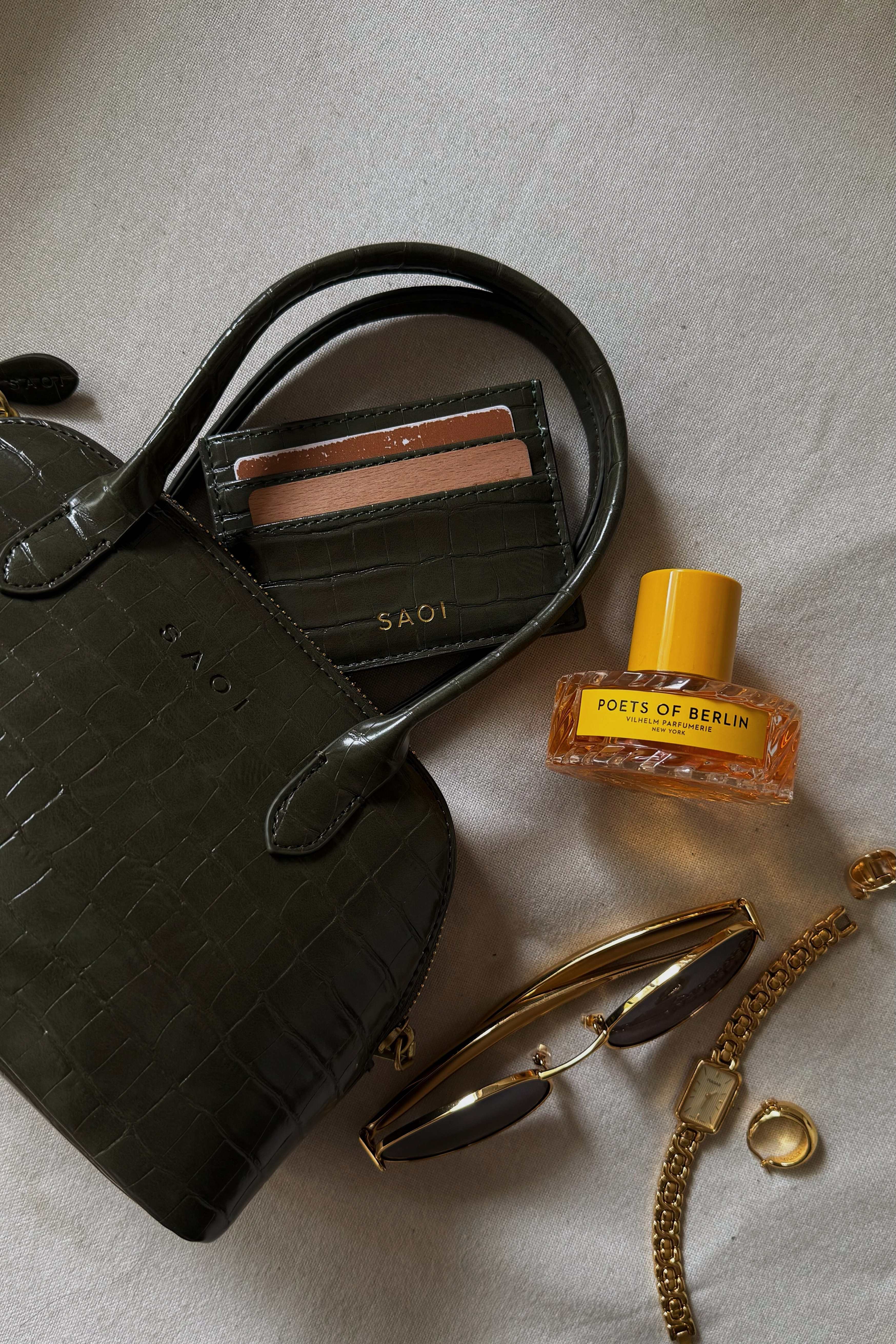 Elsa Bag in Croc Olive - Image 4
