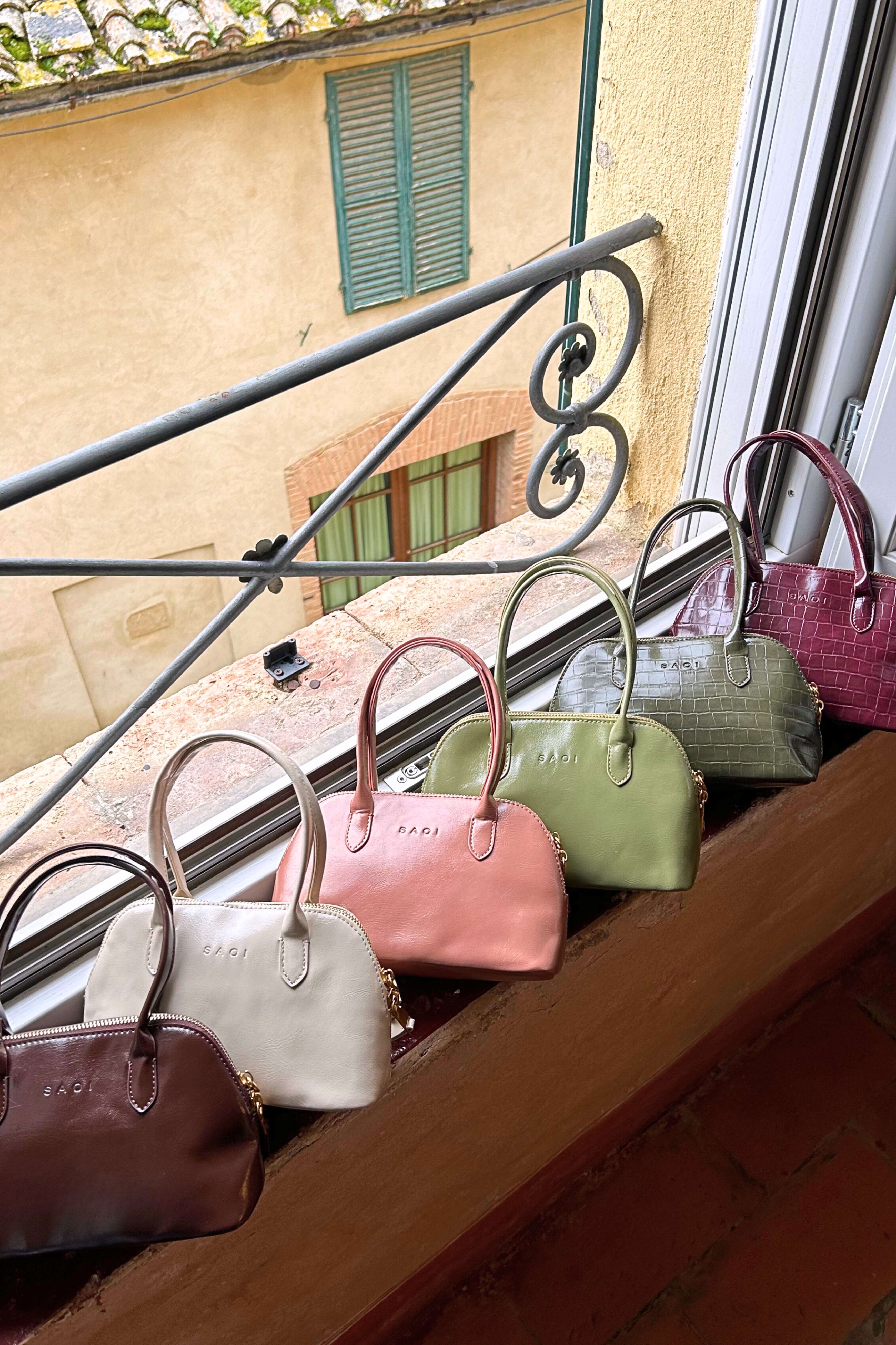 Elsa Bag in Croc Olive - Image 8