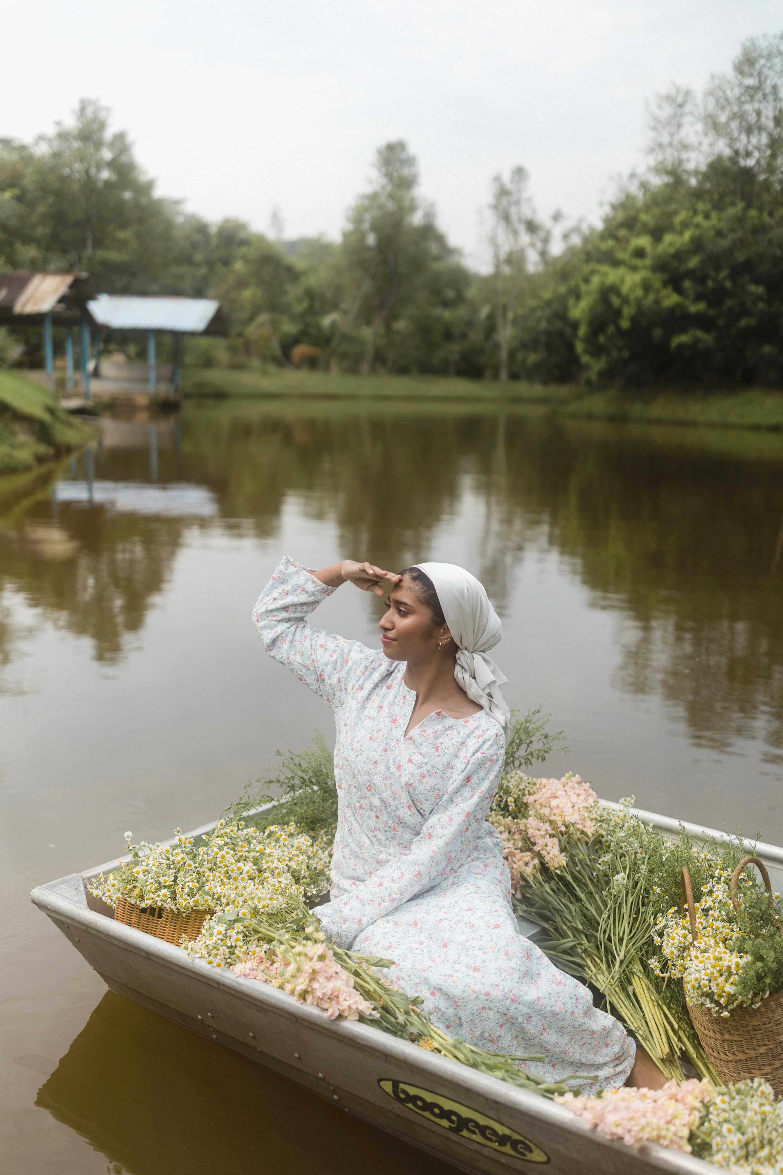 Embroidered Kurung Kedah in Angan Angan Blue - Image 5