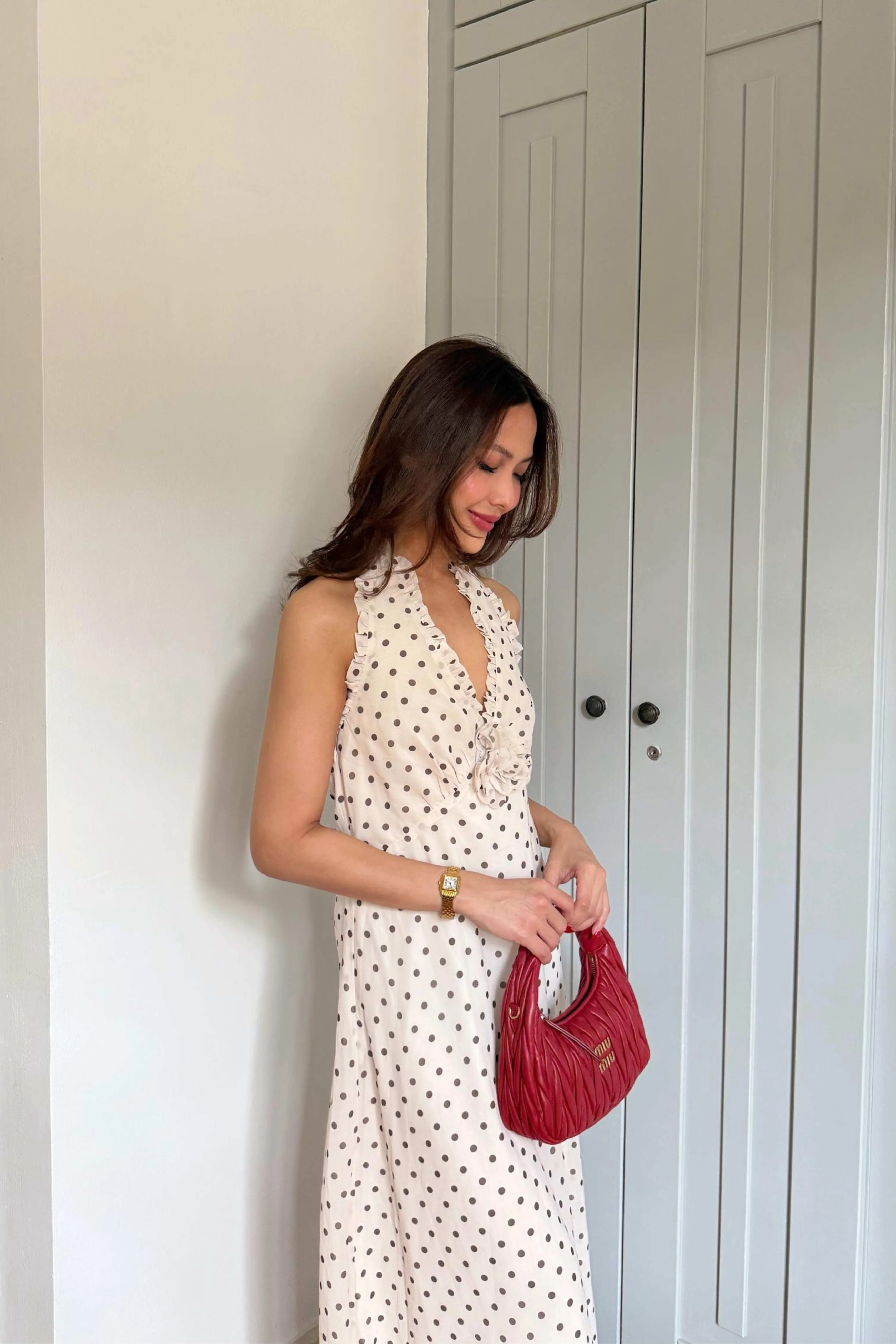 Florentina Halter Neck Dress in Polka - Image 6