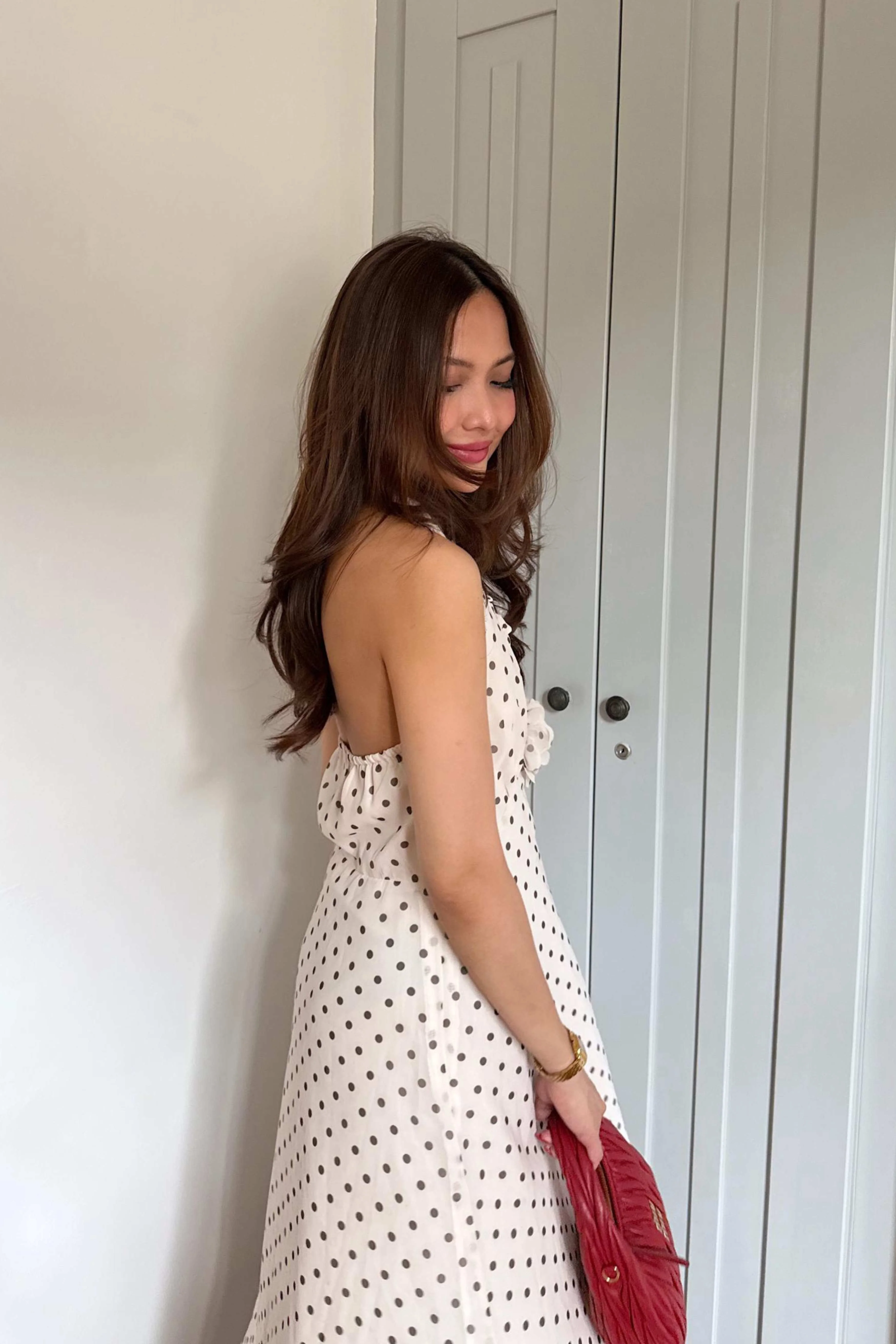Florentina Halter Neck Dress in Polka - Image 7