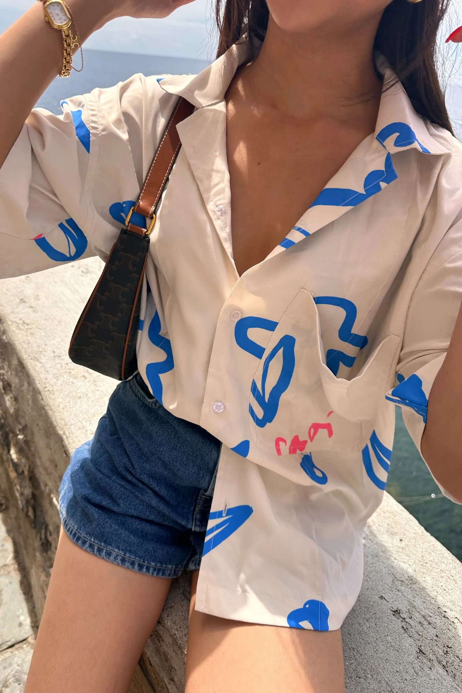 Isla Oversized Shirt in Cinque Blue - Image 3