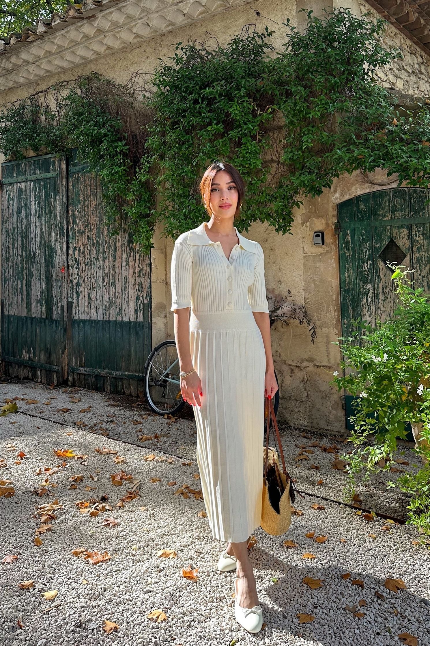 Jean Knit Dress in Pastel Yellow - Image 4