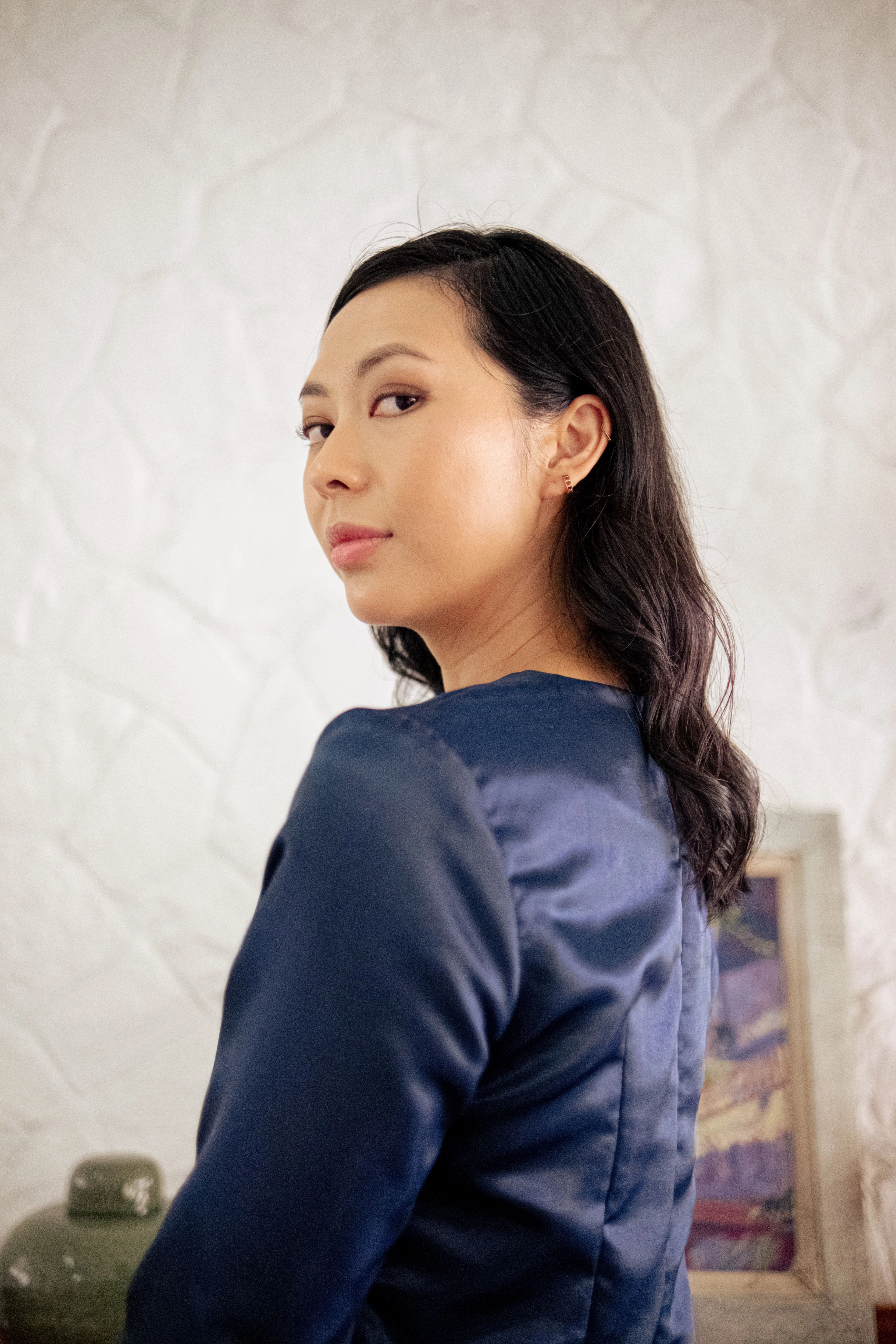 Kurung Panjang Orked in Navy Blue - Image 3