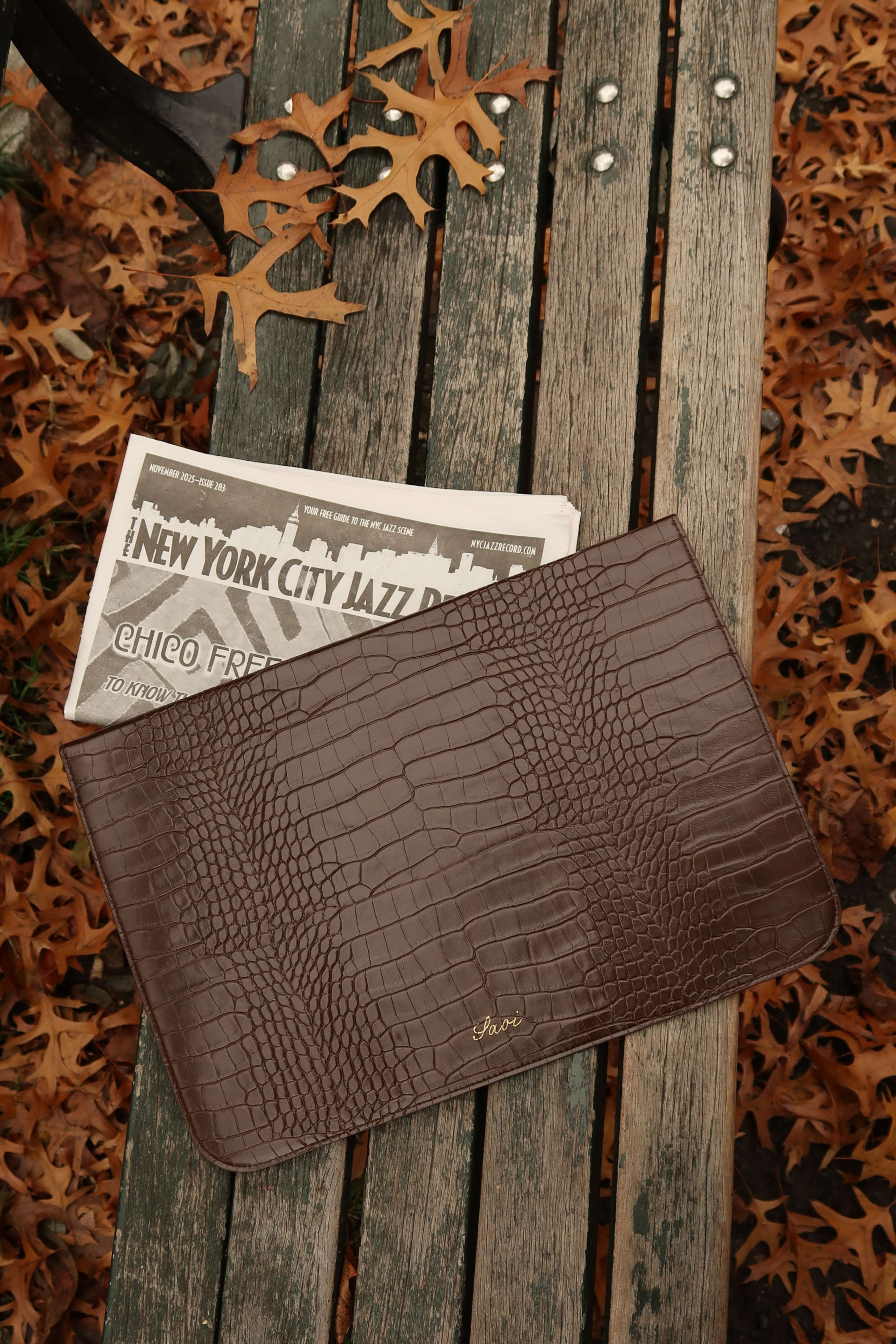 Laptop Case in Croc Brown - Image 2