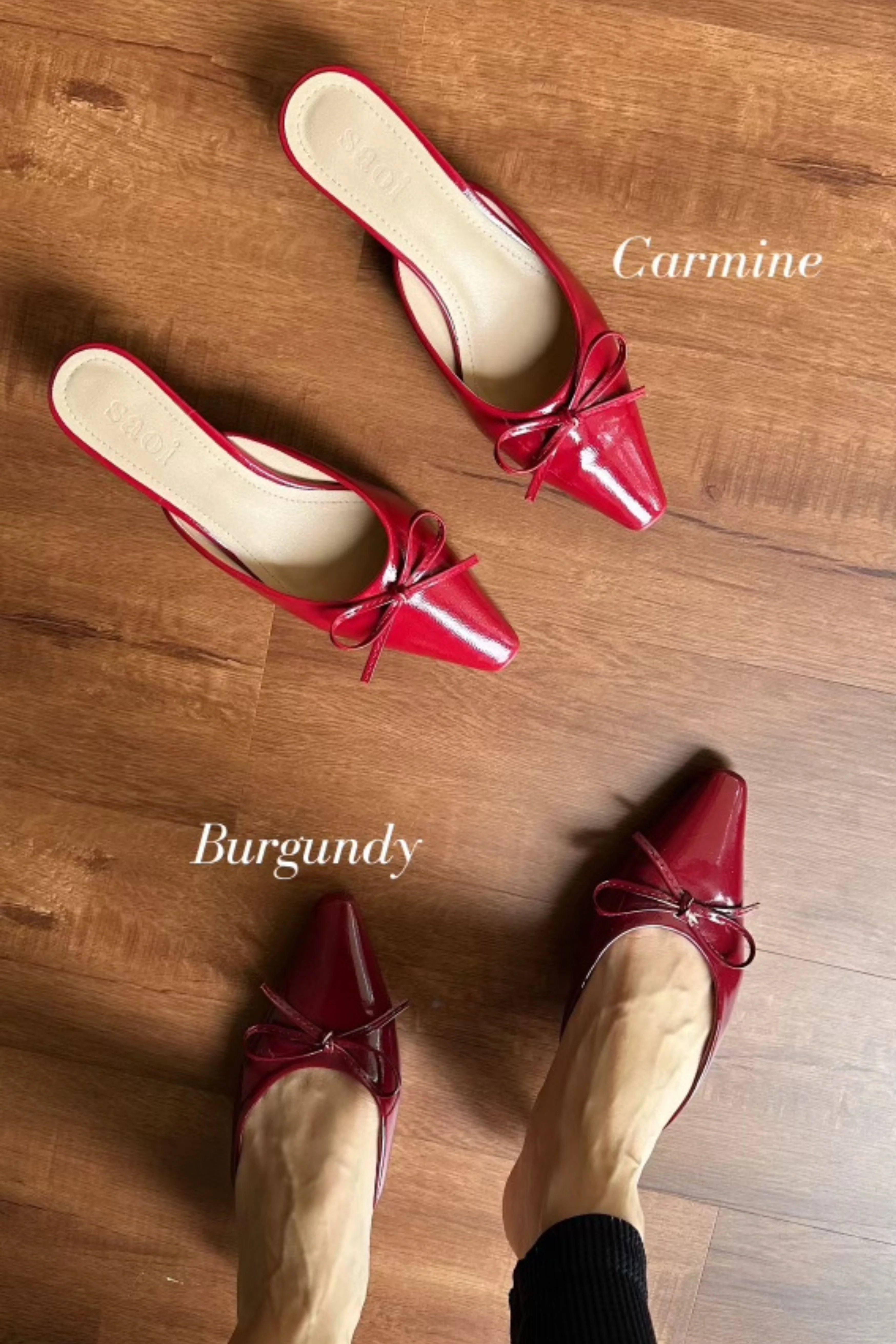 Lola Kitten Heels in Carmine Red - Image 3