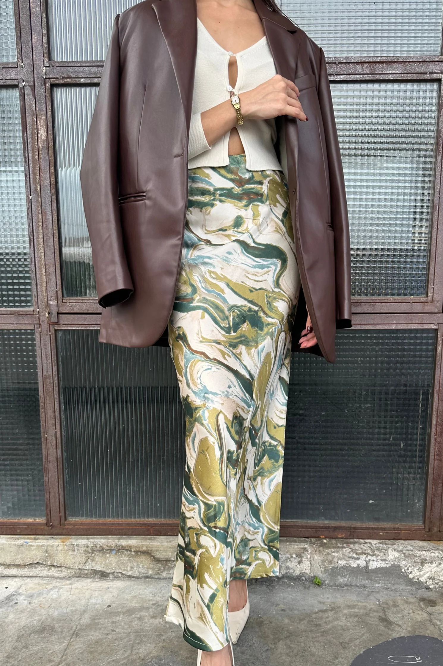 Palermo Maxi Skirt in Eden Green - Image 2