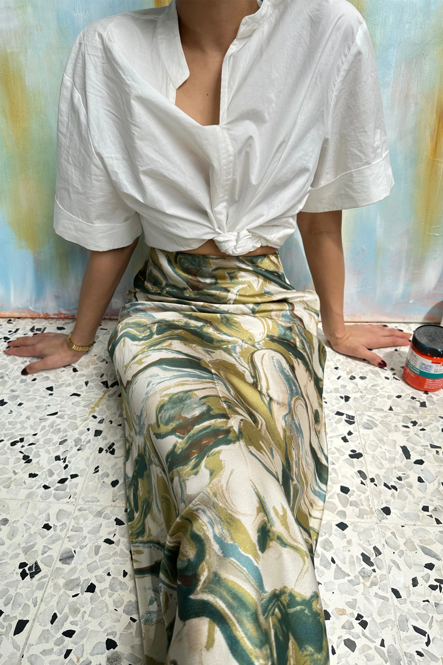 Palermo Maxi Skirt in Eden Green - Image 5