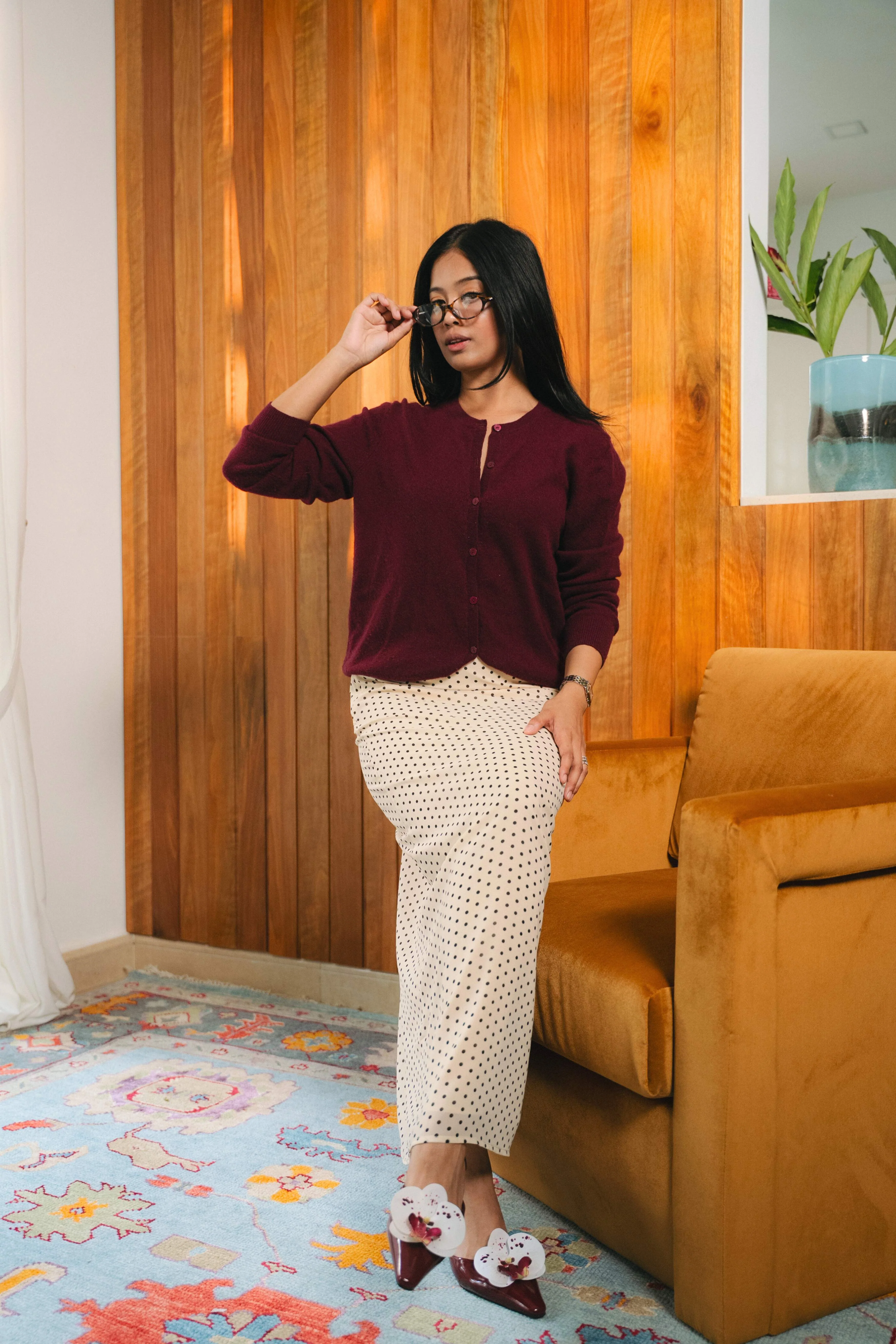 Polka Chiffon Skirt in Coco Creamer - Image 4