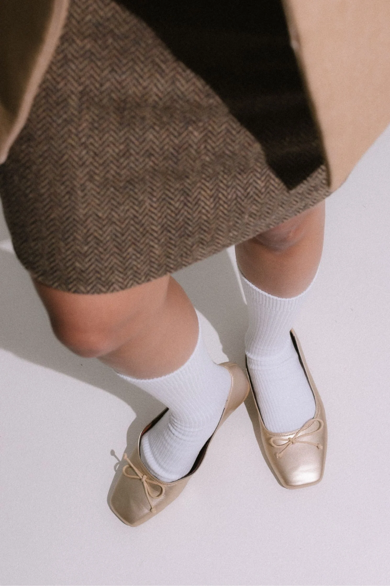 Poppy Ballet Flats in Gold - Image 11