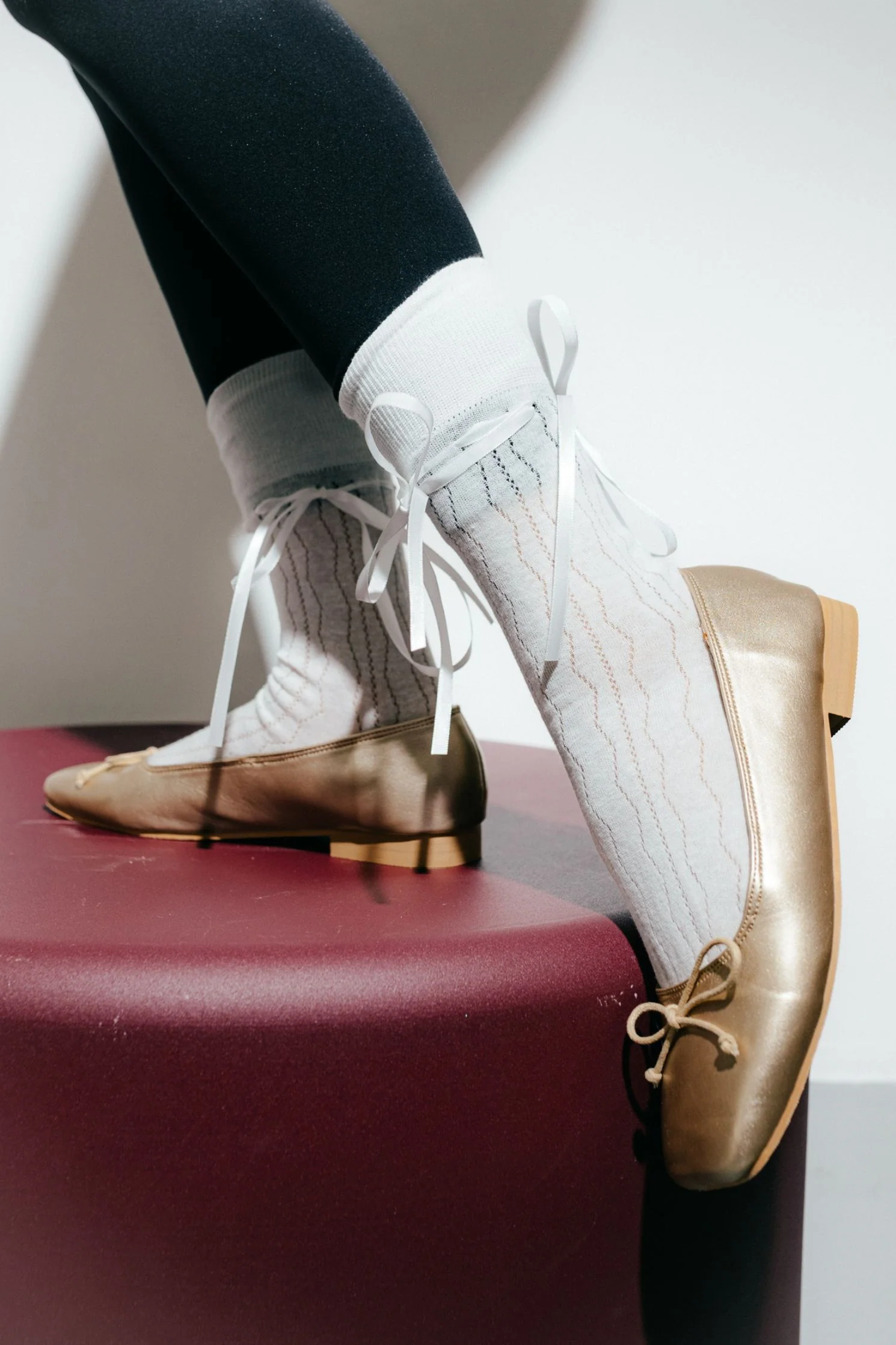 Poppy Ballet Flats in Gold - Image 3