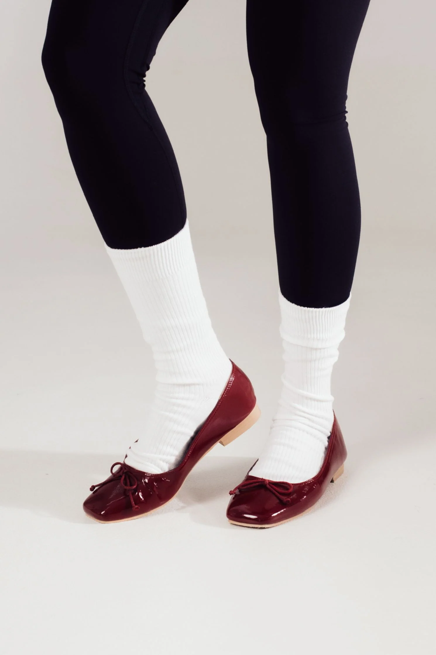 Poppy Ballet Flats in Maroon - Image 3