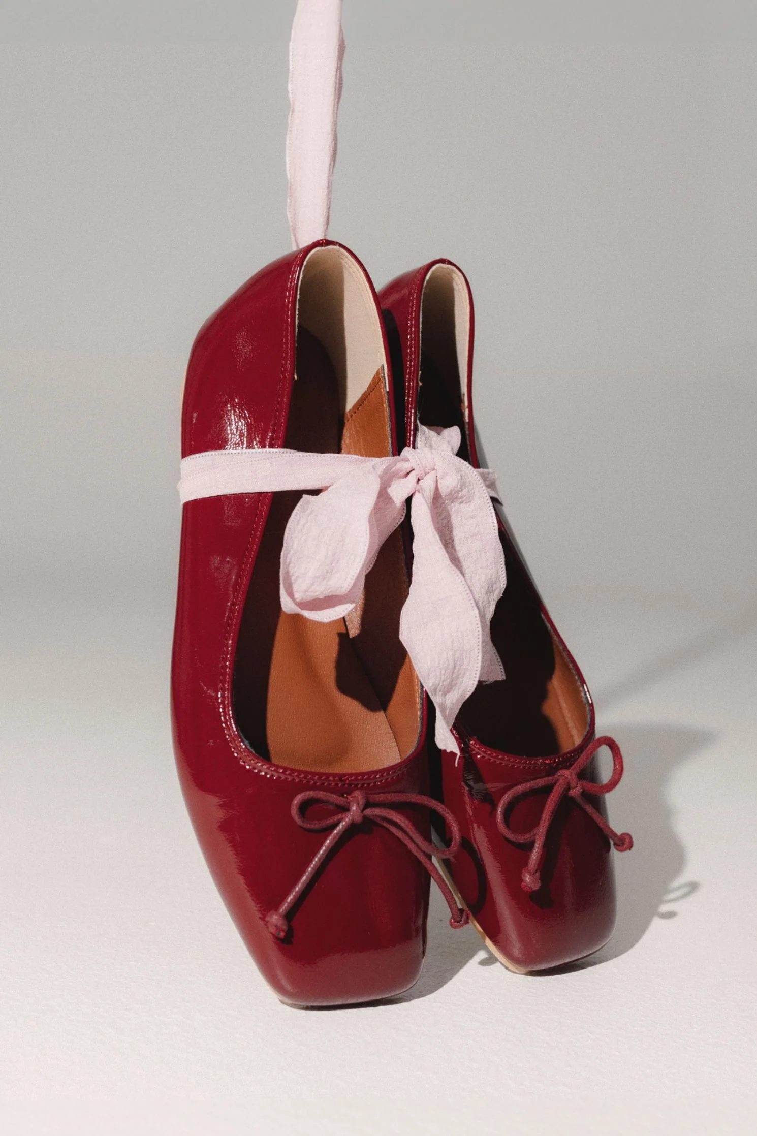 Poppy Ballet Flats in Maroon - Image 4
