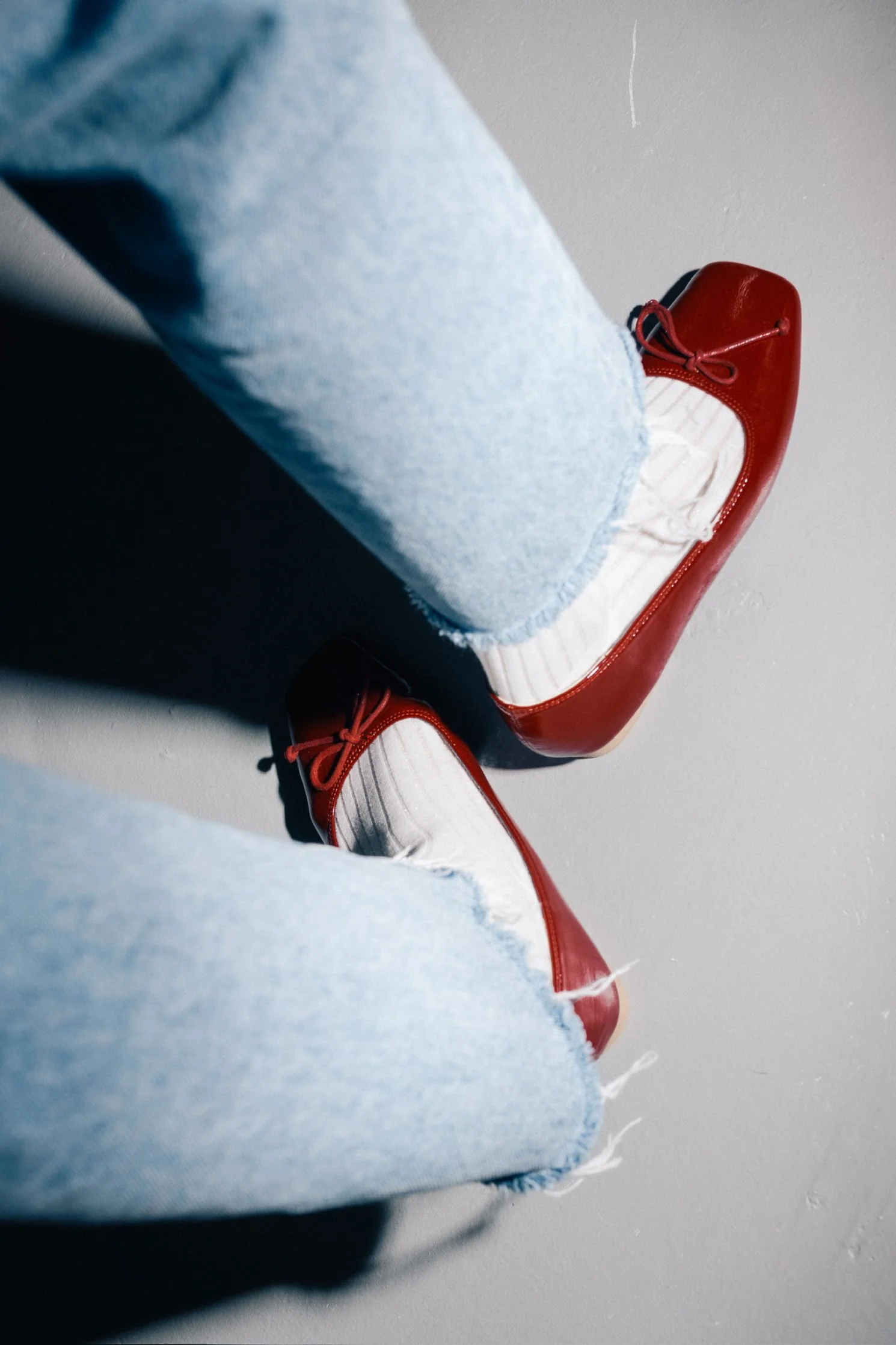 Poppy Ballet Flats in Maroon - Image 7