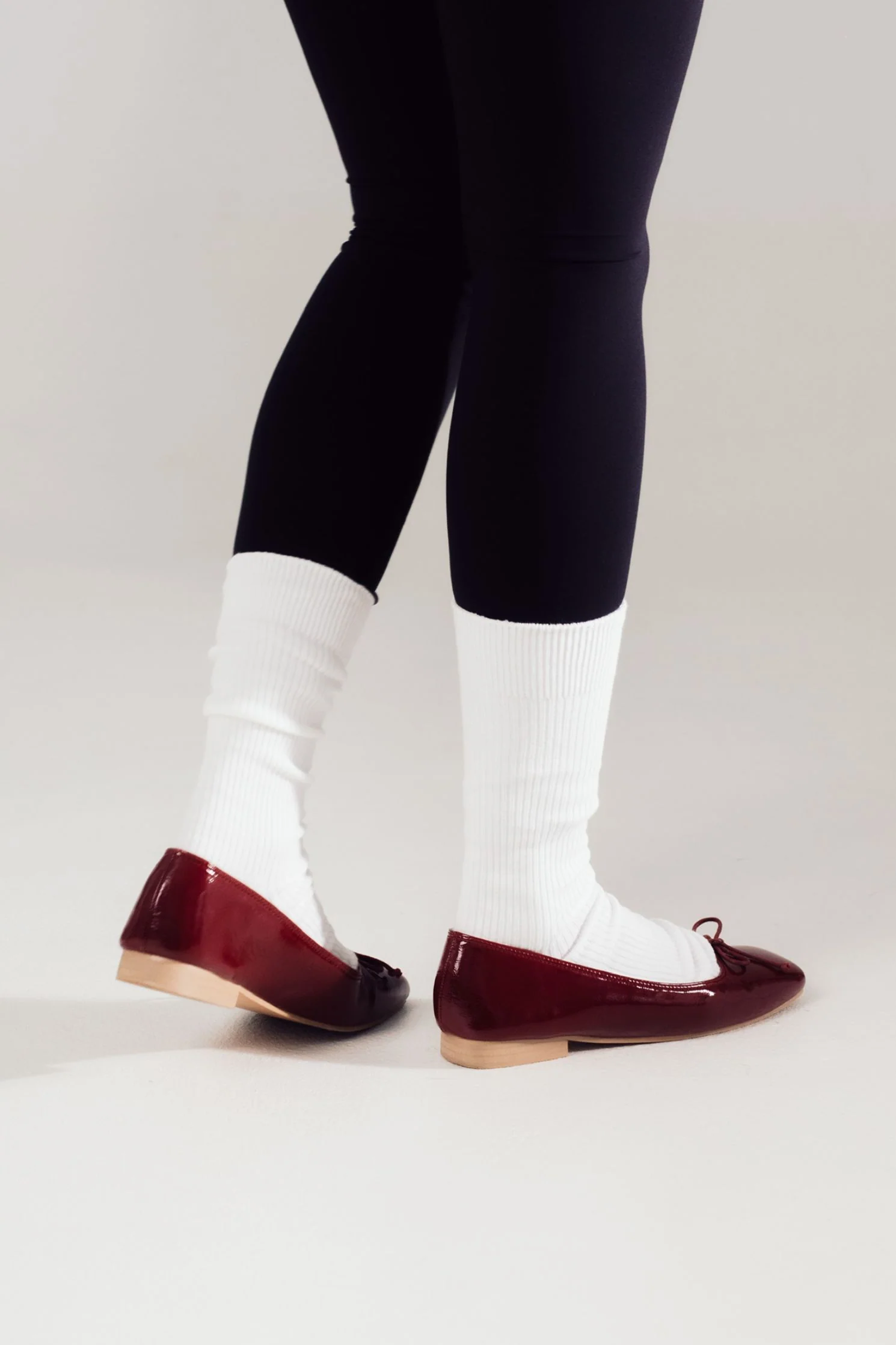Poppy Ballet Flats in Maroon - Image 8