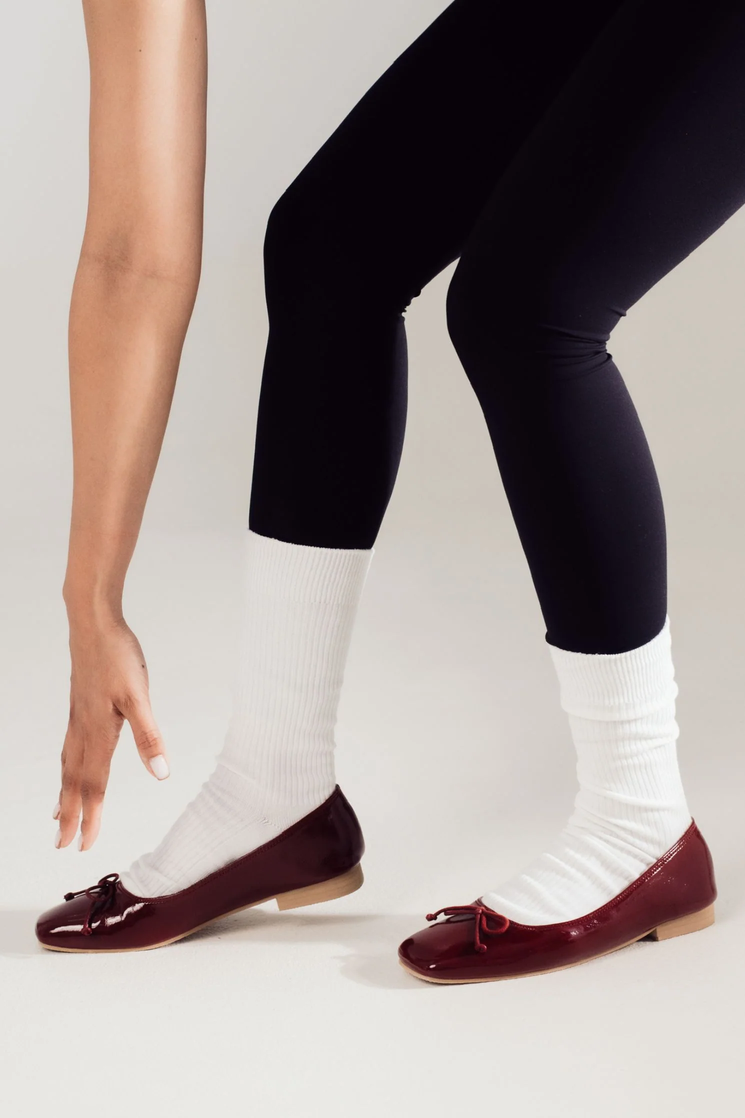 Poppy Ballet Flats in Maroon - Image 9