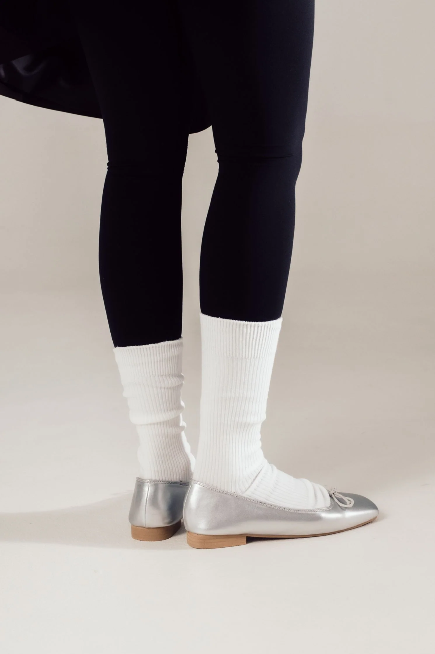 Poppy Ballet Flats in Silver - Image 6